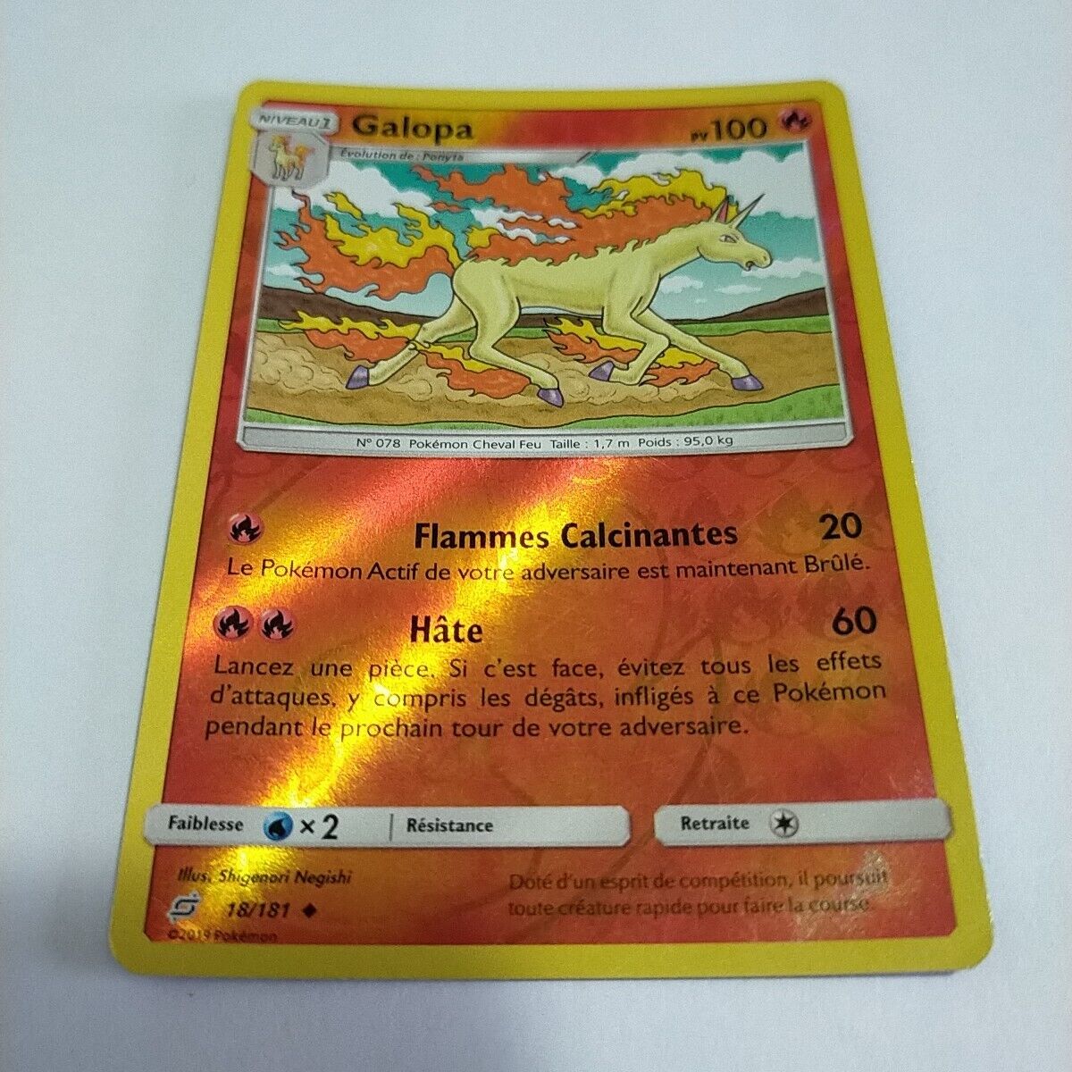 2019 Pokemon Card Galopa 18/181 Pokemon Card Pokemon Level 1 Nintendo French Holo Game Freak