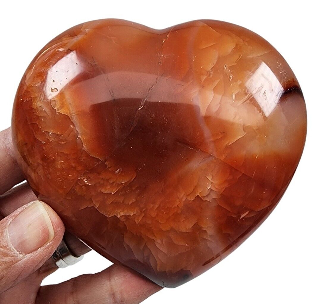 Carnelian Polished Puff Heart Madagascar 292 grams