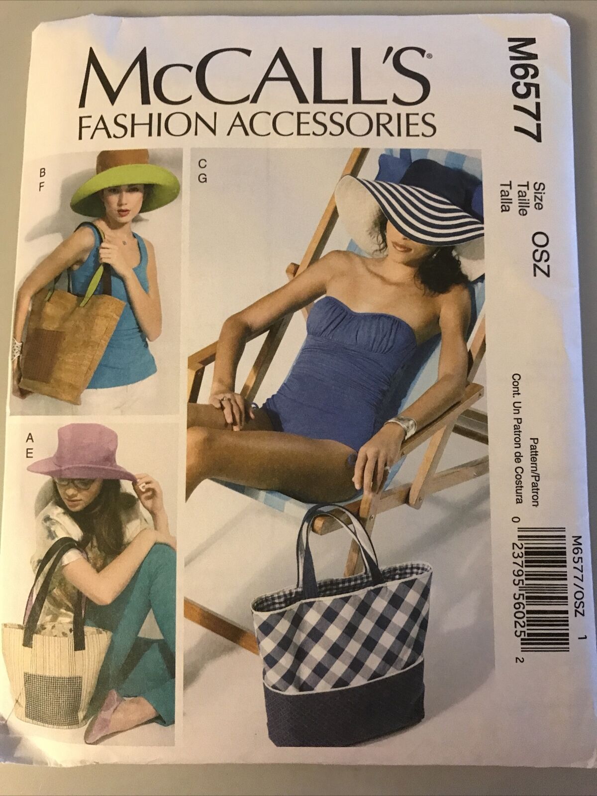 2012 McCalls Sewing Pattern M6577 Womens Hats & Totes 8 Styles Accessories 12612