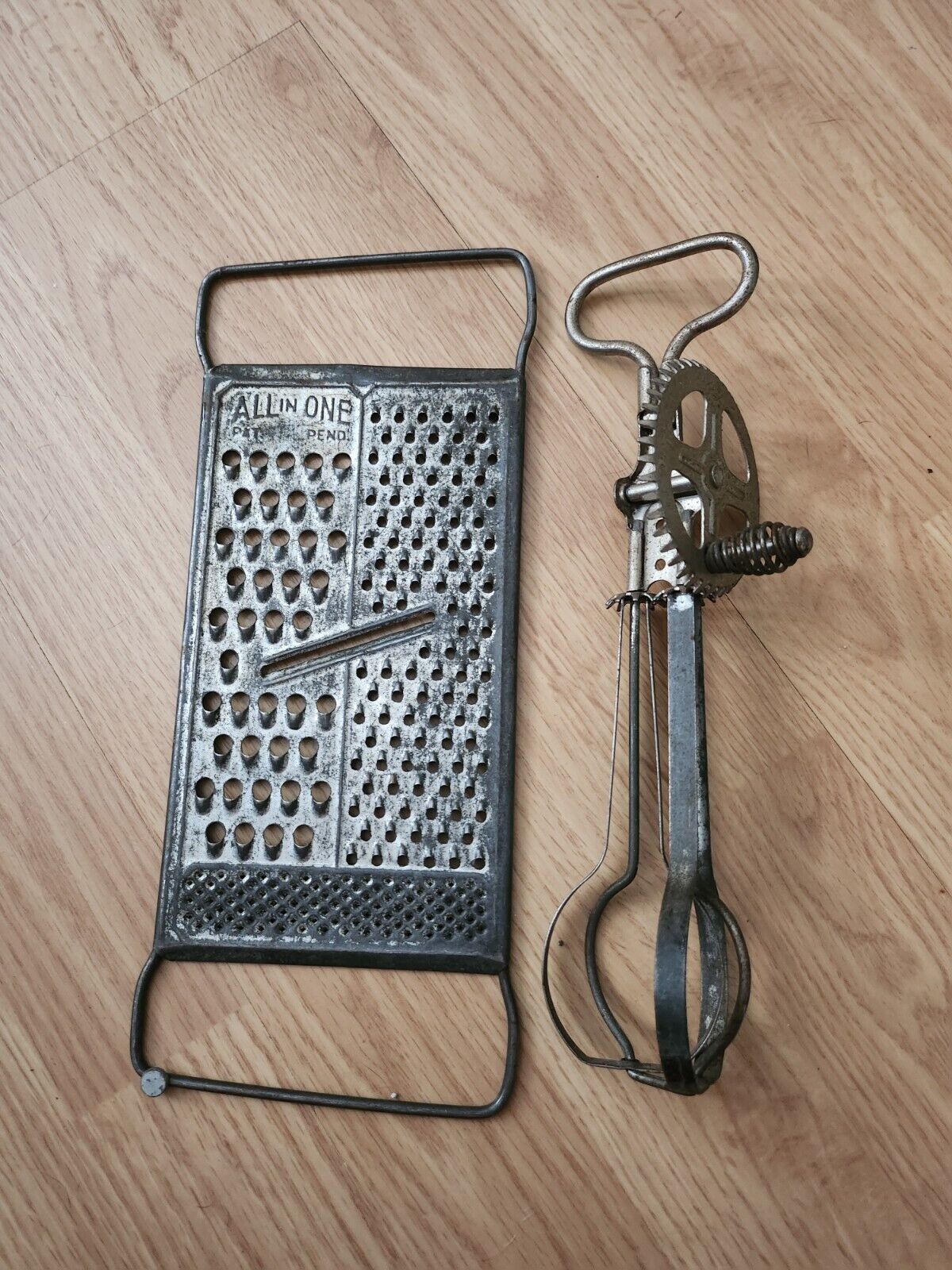 Antique Kitchen Tools, Grater  And Egg Beaters