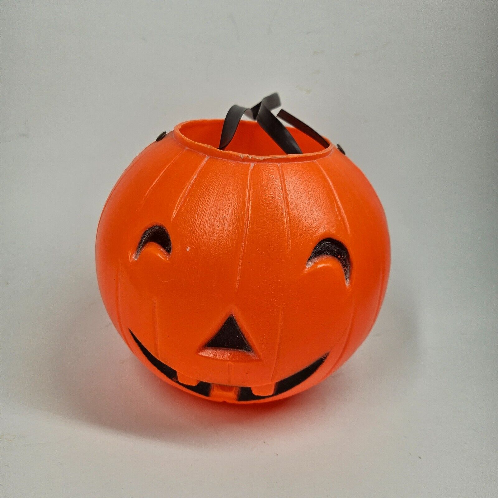 Pumpkin Bucket Vintage Liberty Plastics Trick or Treat Jack O Lantern Halloween