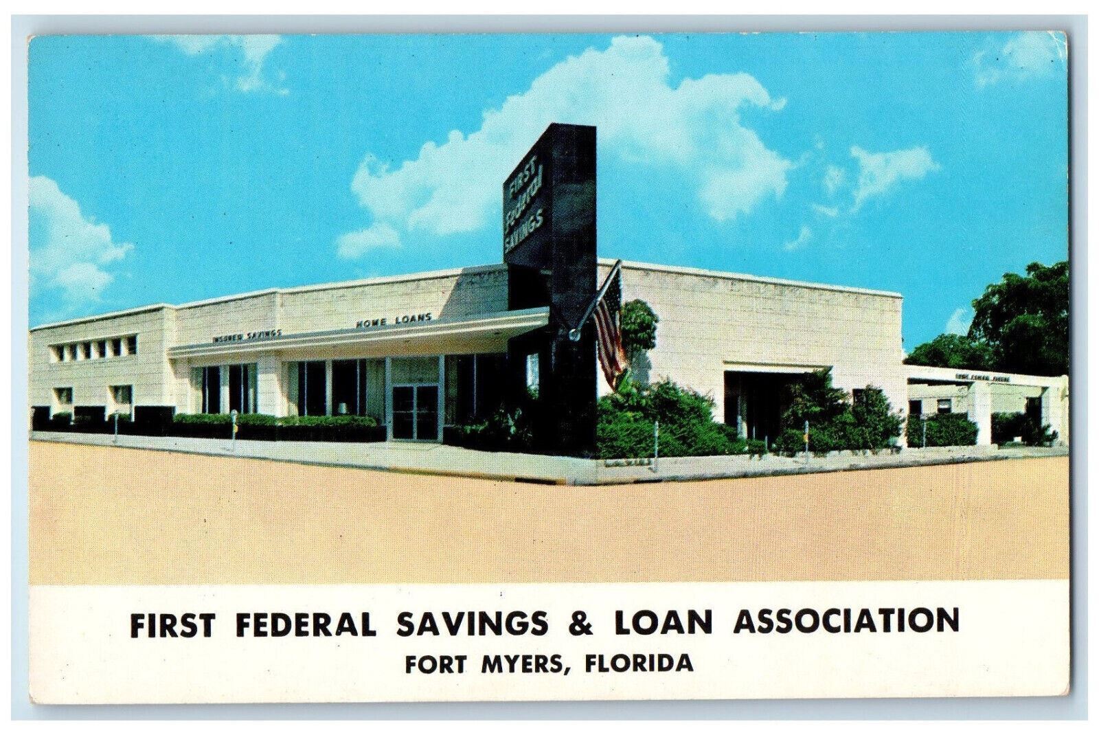 c1960\'s First Federal Savings & Loan Association Fort Myers Florida FL Postcard