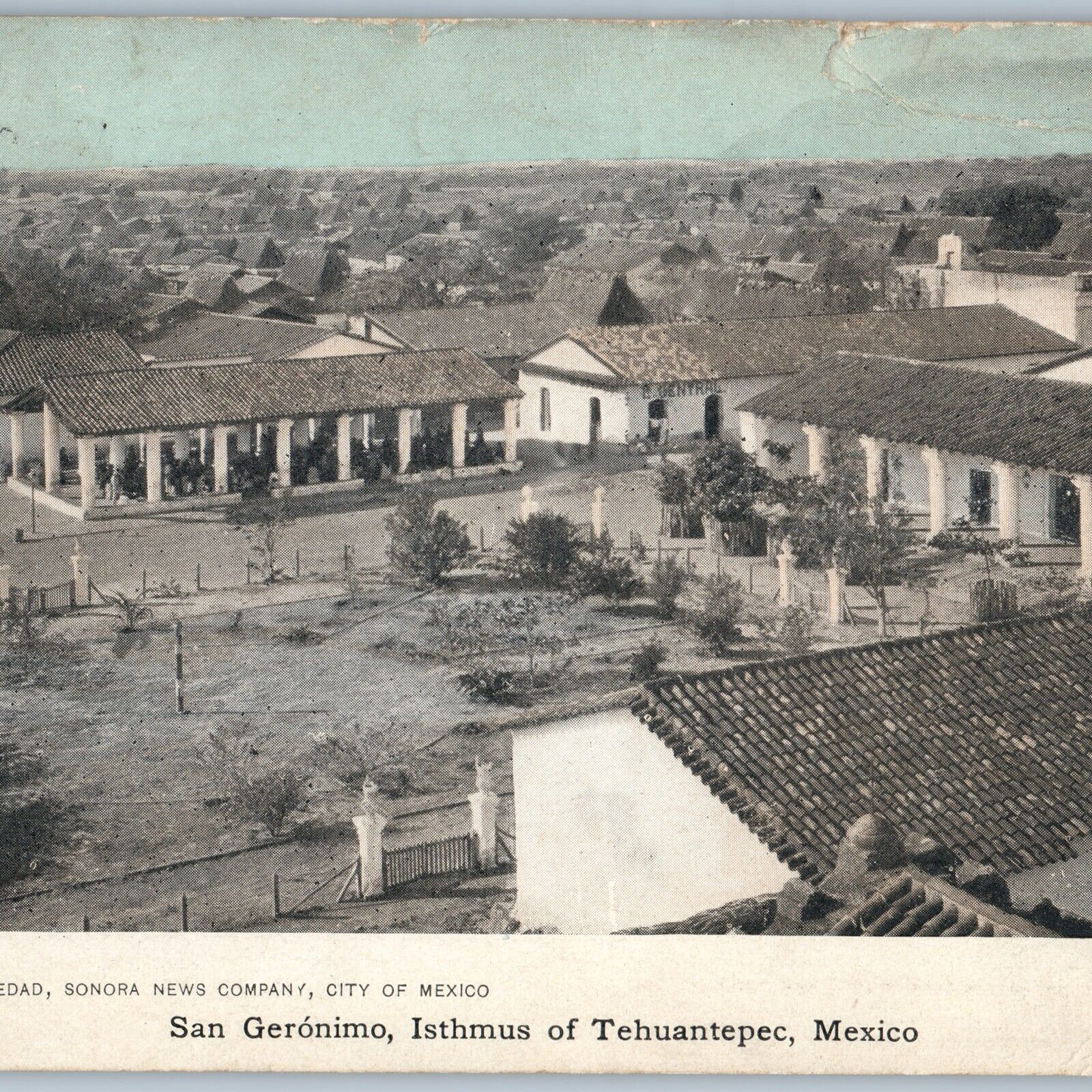 c1900s UDB Tehuantepec, Mexico San Geronimo Isthmus Birds Eye Senora News A191