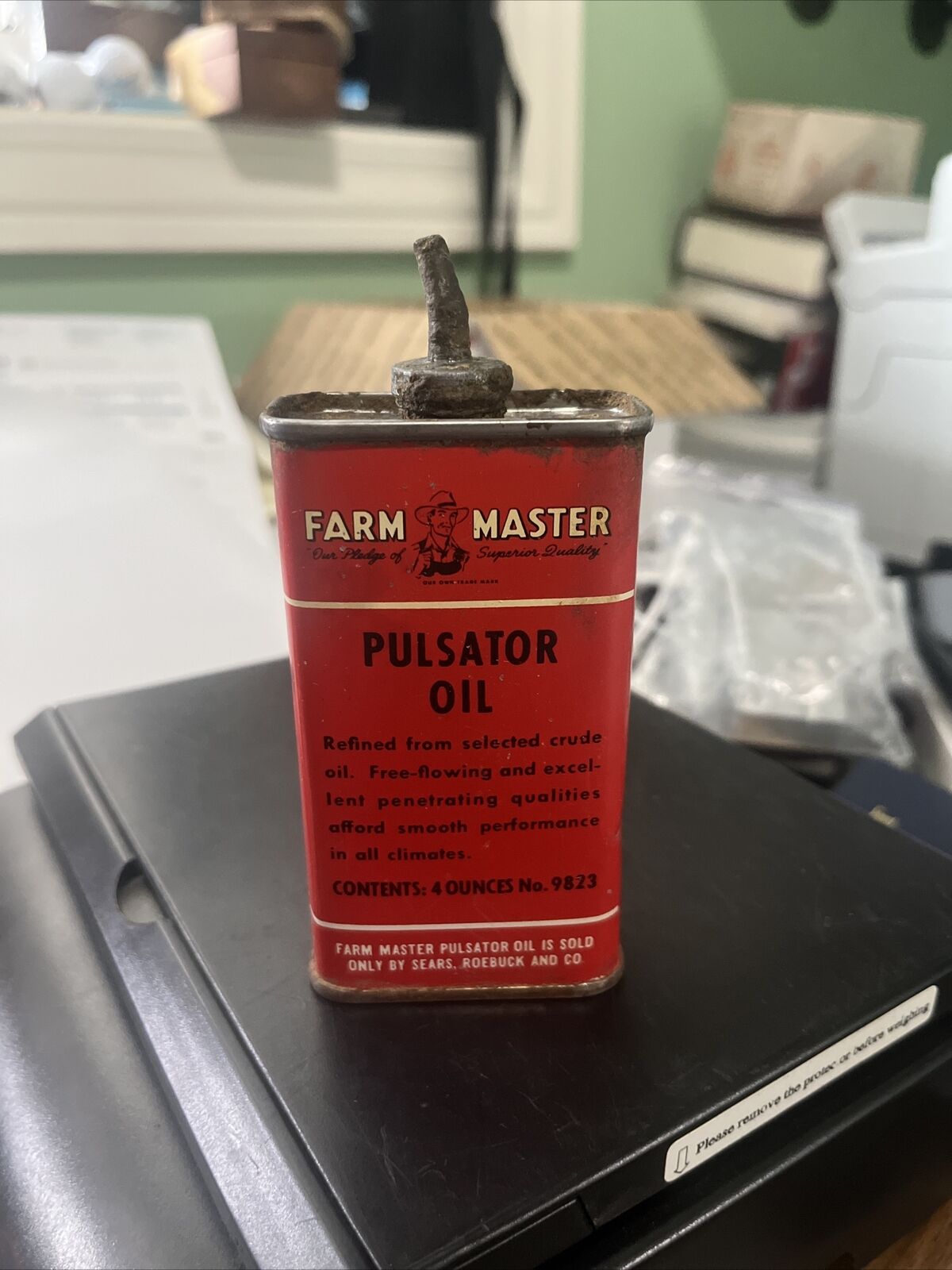 Rare Lead Top Handy Oiler Farm Master Sears Pulsator Oil Can