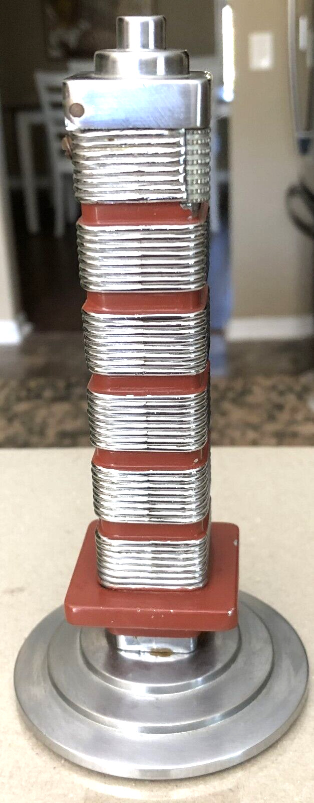 Rare Vintage Johnsons Wax Tower Lighter Metal Souvenir Always Stored One Owner