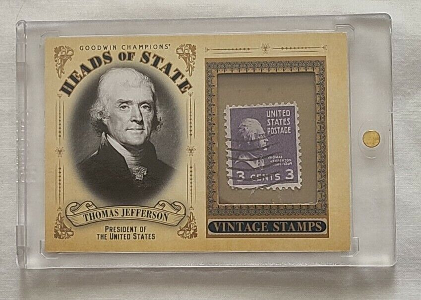 RARE 2020 Goodwin President Thomas Jefferson SSP 1801 3-Cent Stamp Head of State
