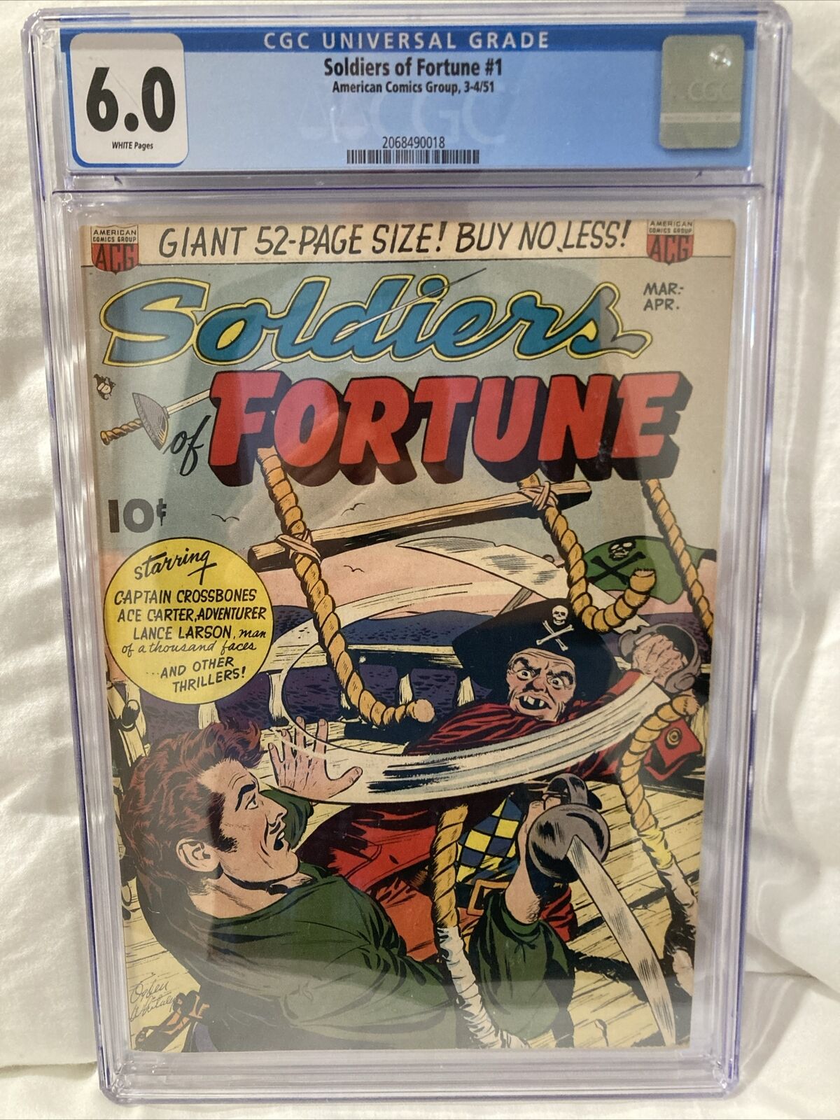 Soldiers Of Fortune #1 (March-April 1951, American Comics Group)CGC Graded (6.0)