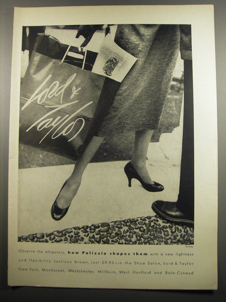 1955 Lord & Taylor Palizzio Shoes Advertisement