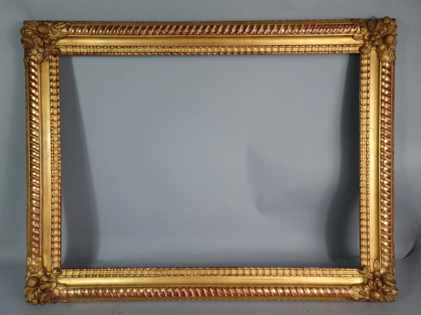 Frame Antique 29 7/8x22 13/16in Rabbet 63,5 To 65x46 18 11/16in Wood Stucco