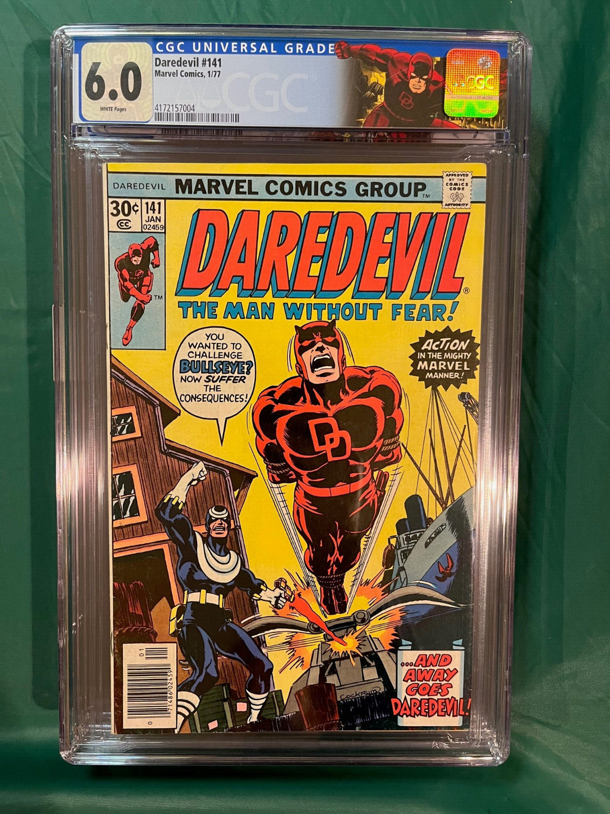DAREDEVIL #141 CGC 6.0 WP Custom Label 1977 Marvel Comics Bullseye Wolfman Story