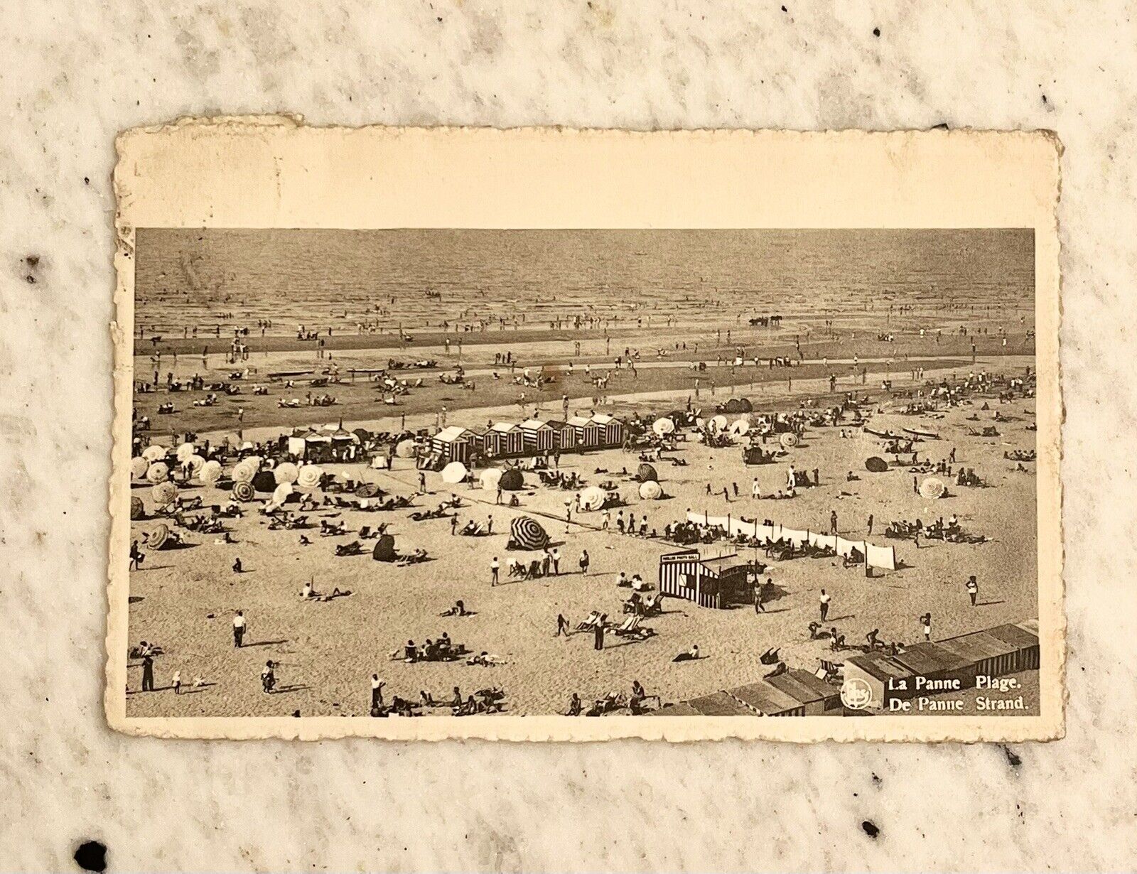 Vintage De Panne Beach Belgium Posted 1940’s Postcard
