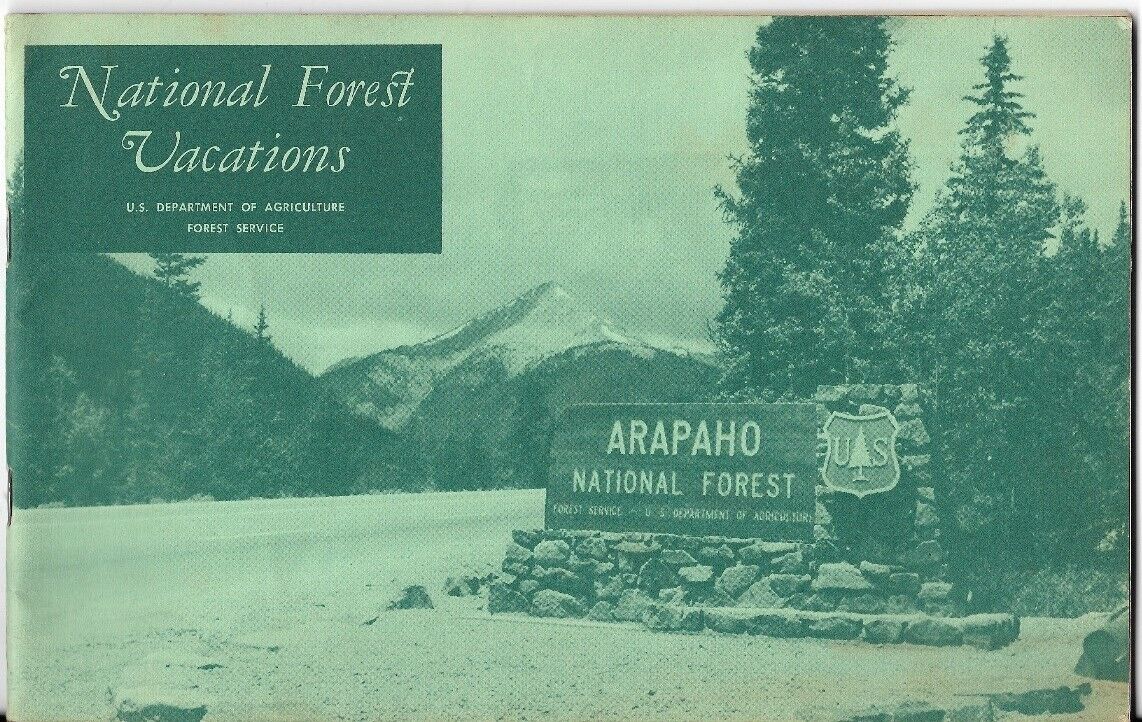 Official 1968 USDA Guidebook NATIONAL FOREST VACATIONS Photos Map Arapaho Smokey