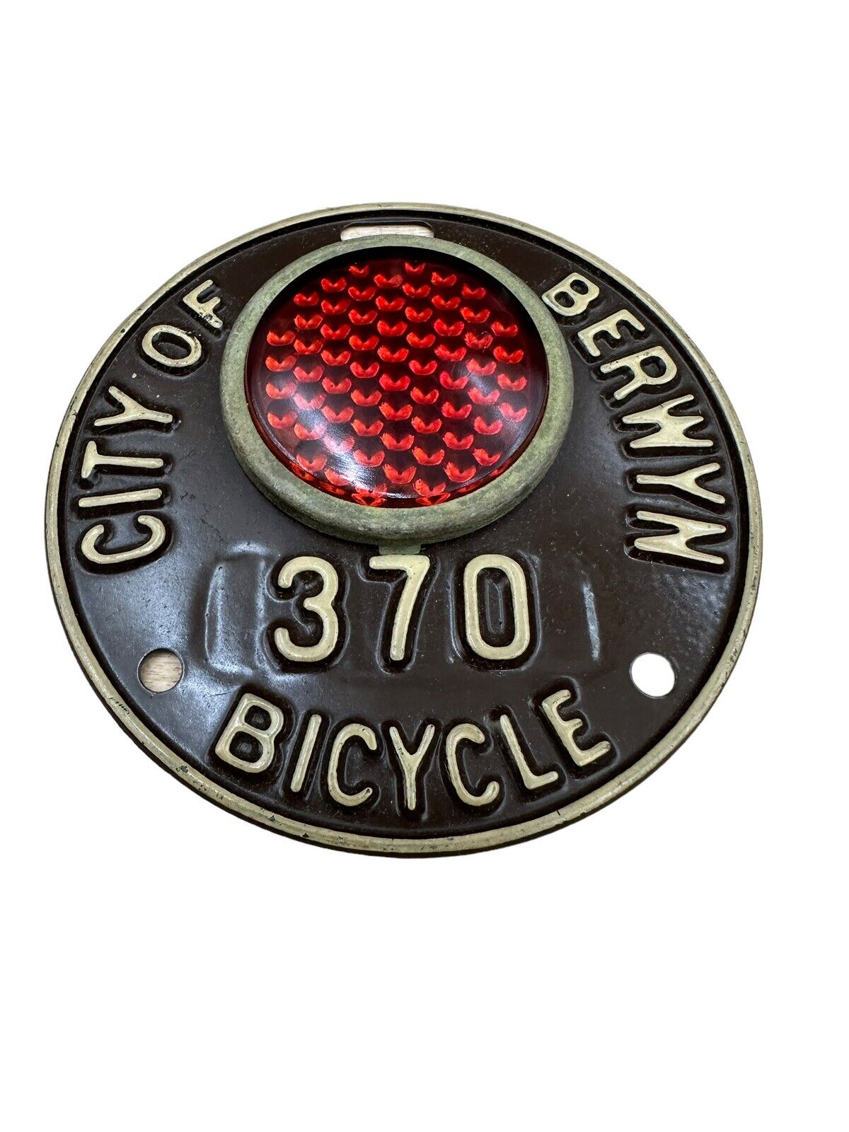 ANTIQUE MINT EXTREMELY RARE CITY OF BERWYN CHICAGO BICYCLE LICENSE PLATE