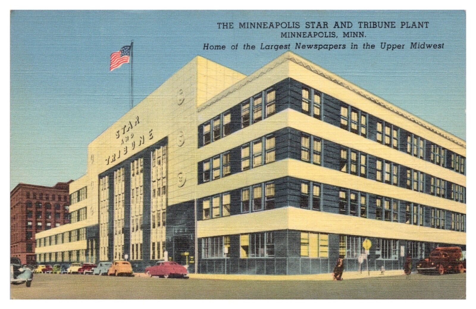 Vintage Minneapolis MN Postcard Minneapolis Star and Tribune Plant Unused Linen