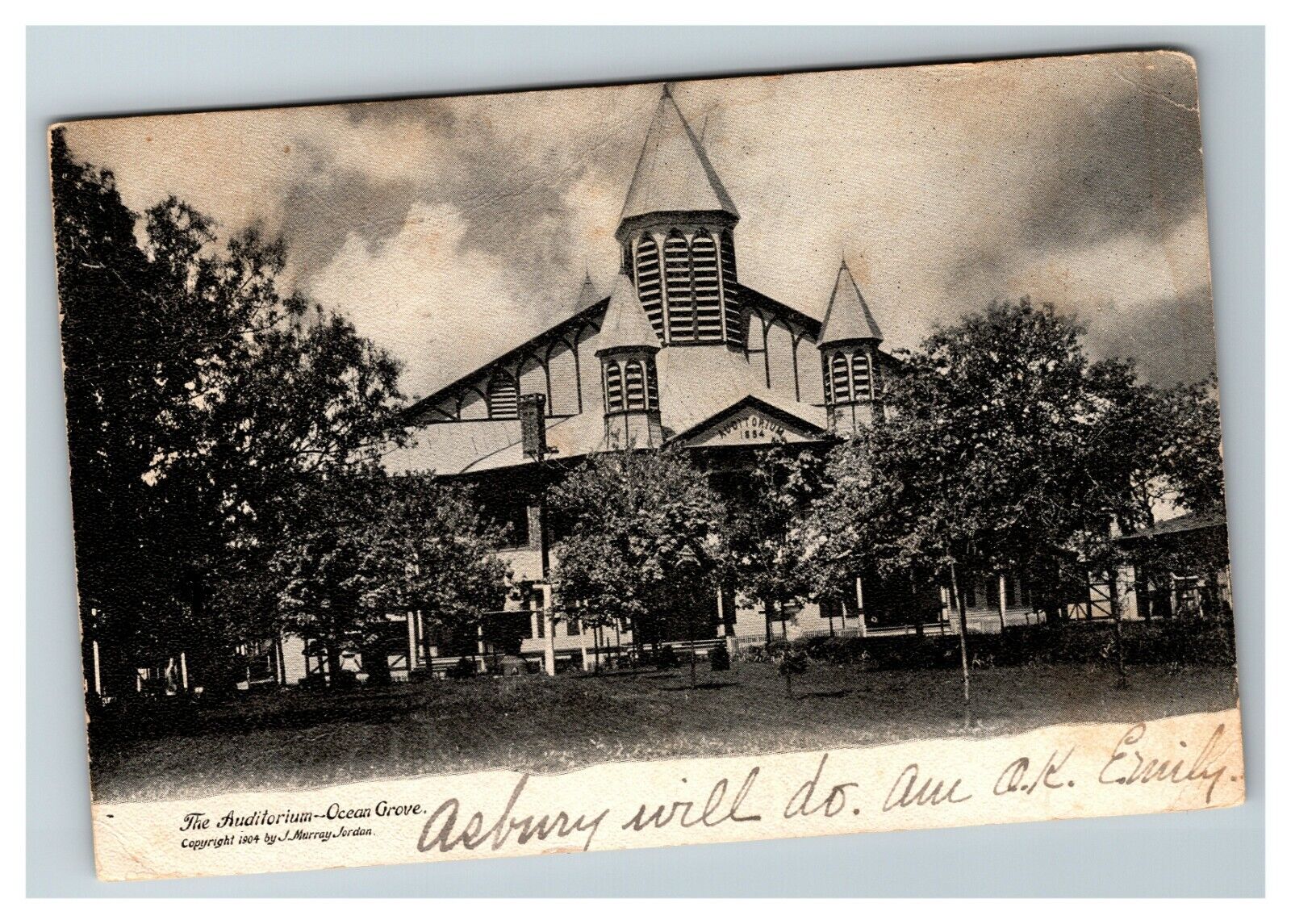 The Auditorium, Ocean Grove NJ c1905 Vintage Postcard