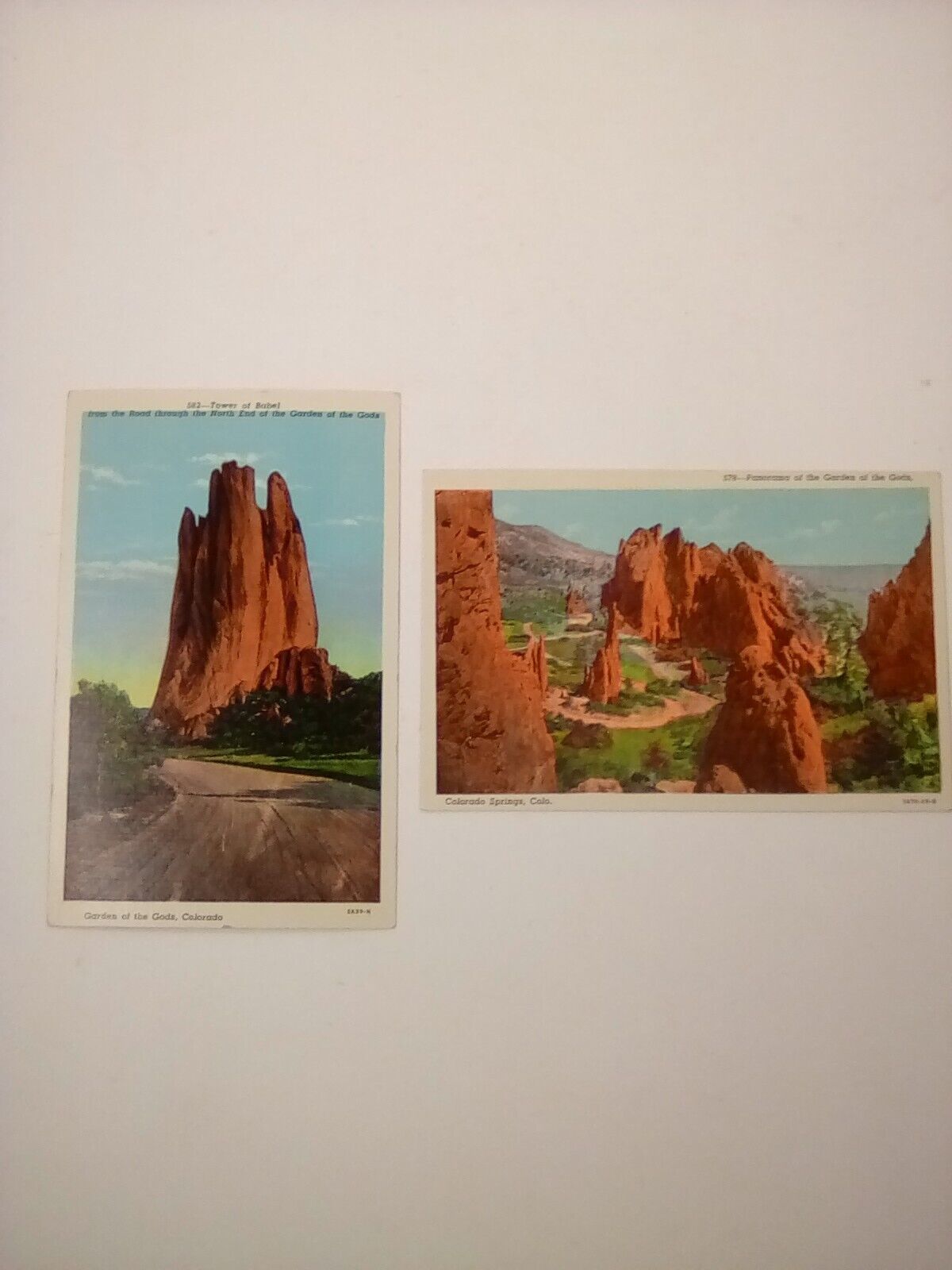 2 Vin.1950\'s Postcards Garden of the Gods, Colorado Springs, Co.