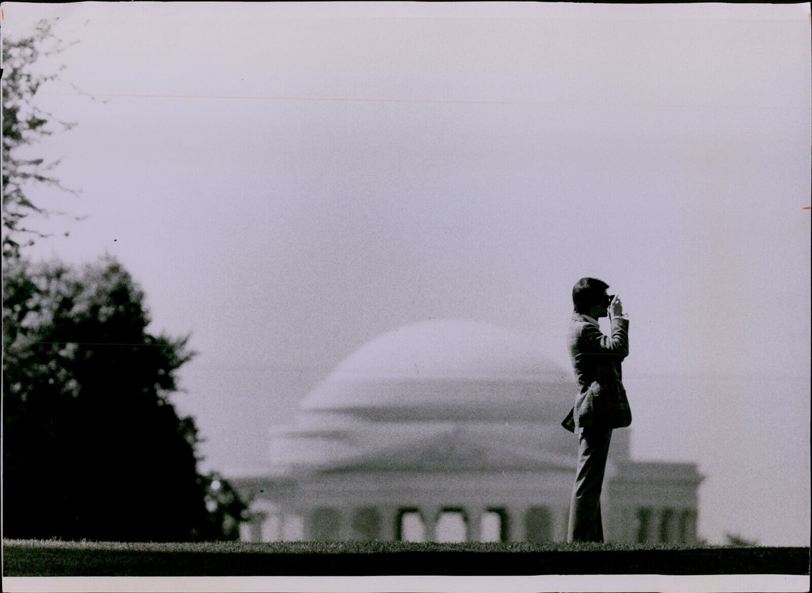 LG851 1976 Original Photo LINCOLN MEMORIAL Washington DC Cameraman Shooting