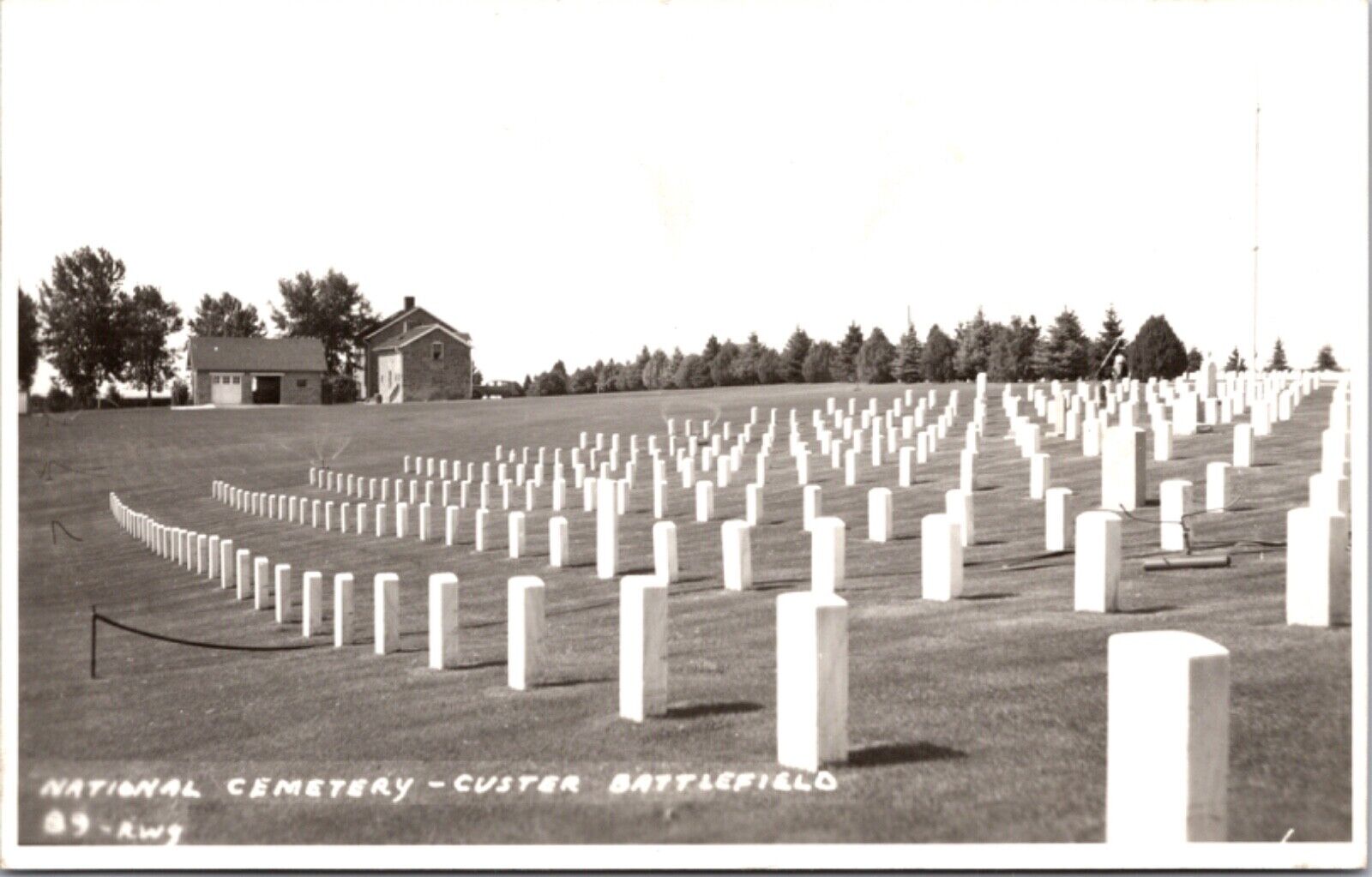 Real Photo Postcard National Cemetery, Custer Battlefield, Little Big Horn