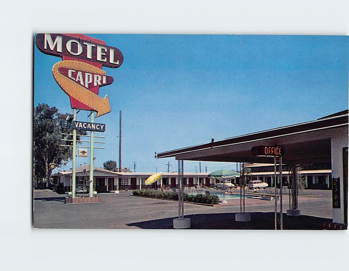 Postcard Motel Capri Fresno California USA