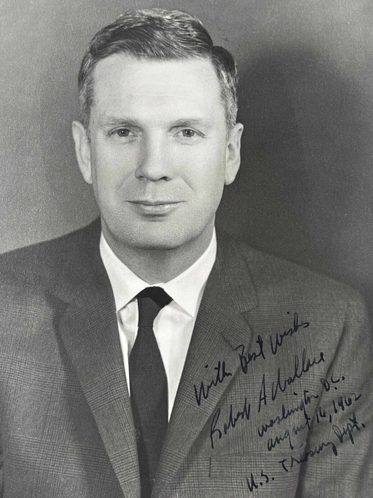 Rare Robert A Wallace Signed Photo Assistant Treasury Secretary Cordell Oklahoma