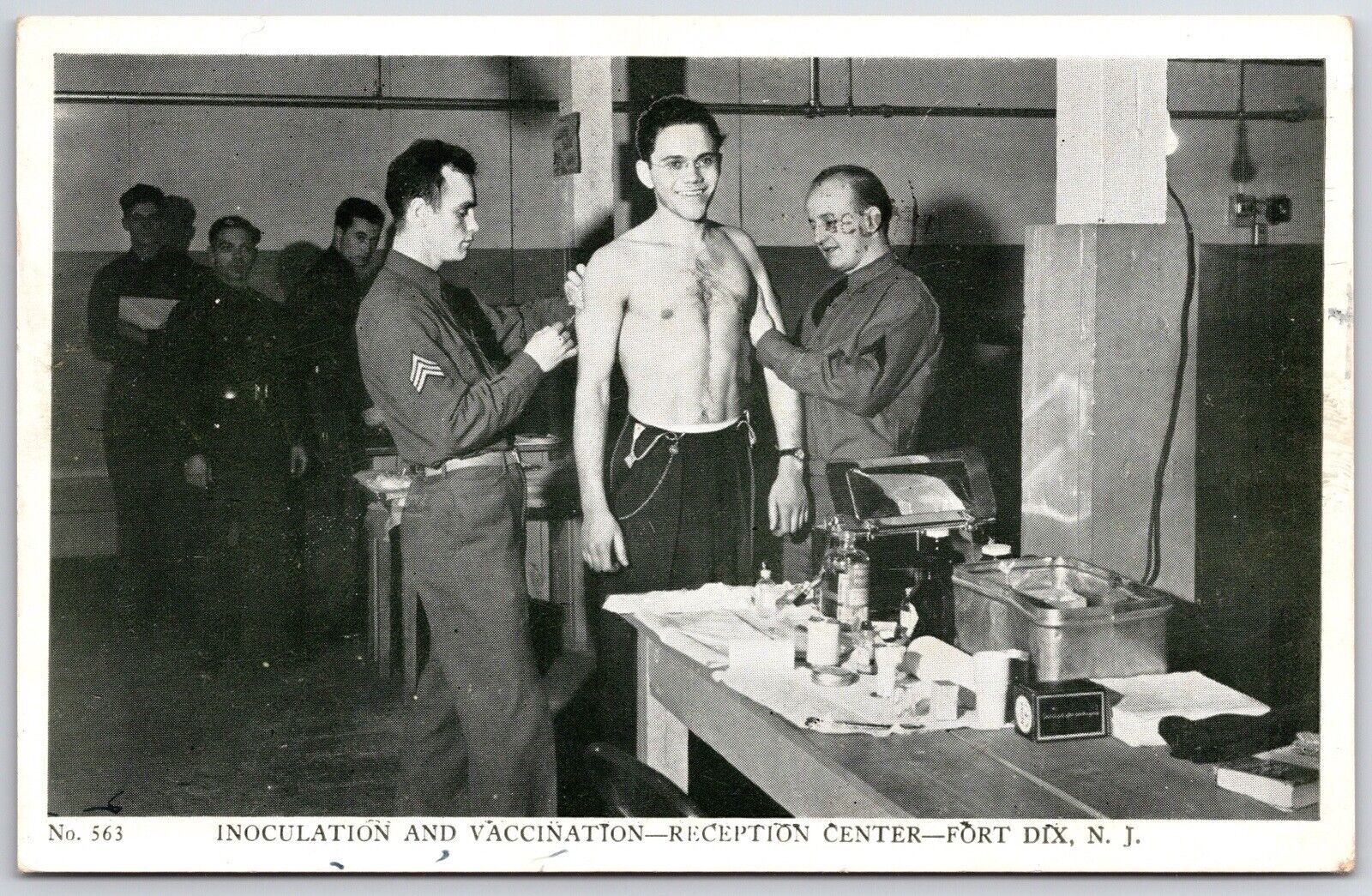 WWII Fort Dix New Jersey inoculation & vaccination Reception Center Soldier 1942