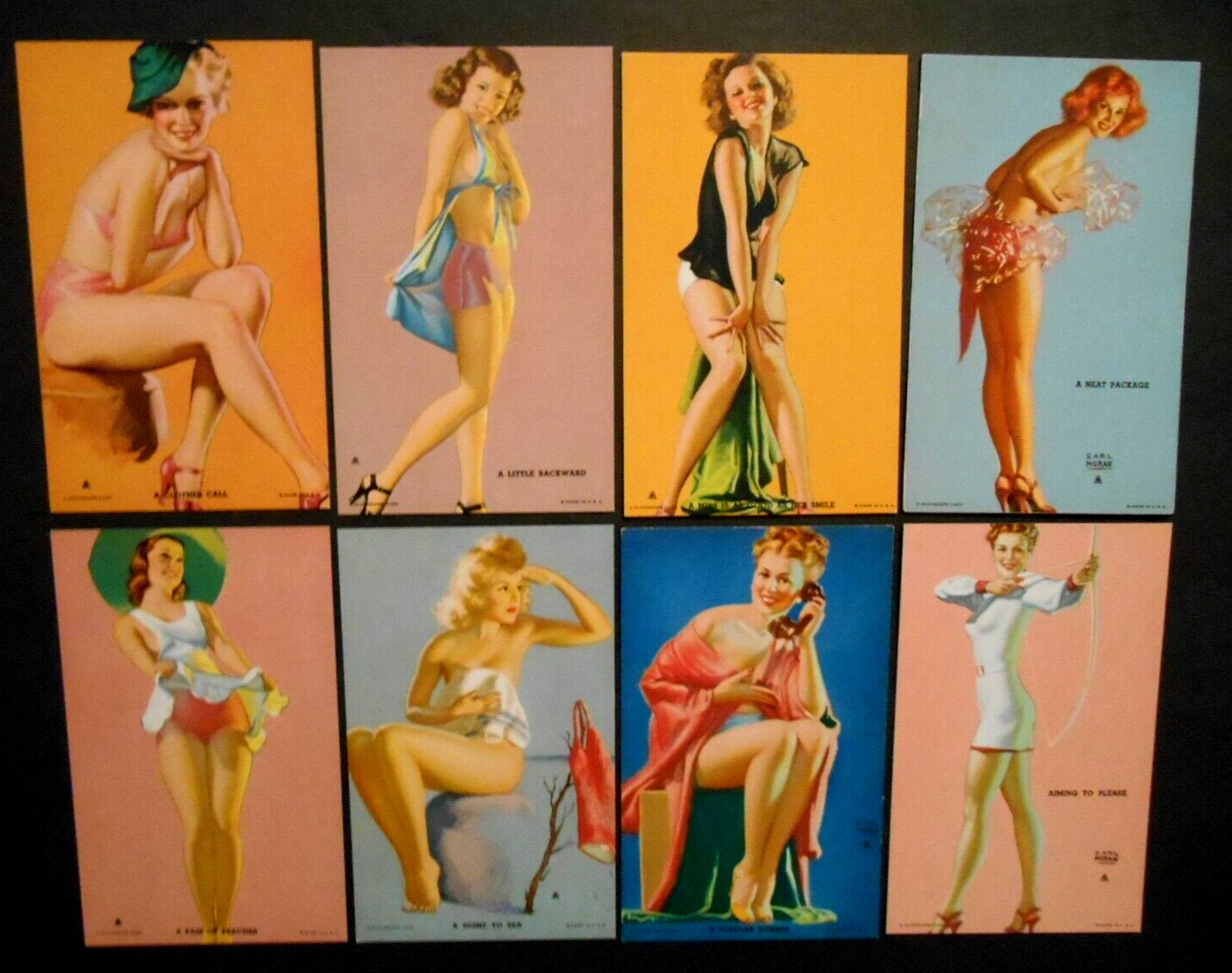 1940s Hot Cha Girls Mutoscope Arcade Trade Cards Set Of 65 Pin Up Earl Moran