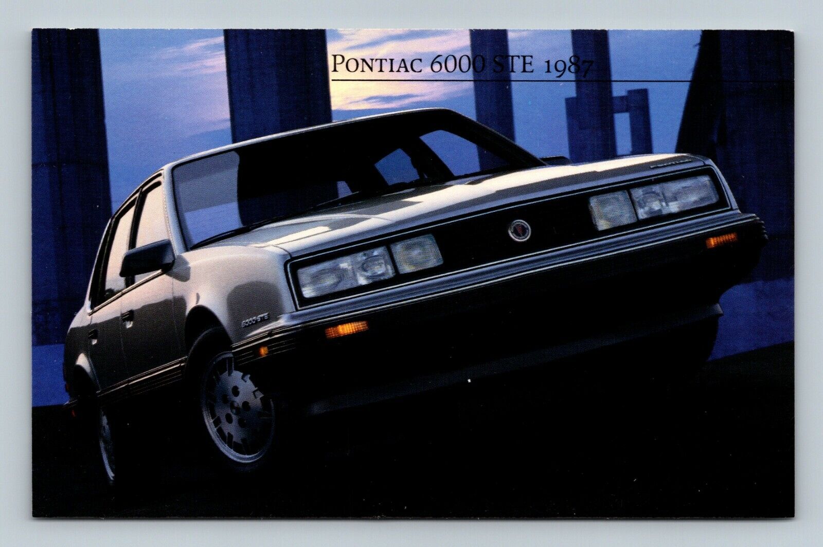 Postcard Pontiac 6000 STE 1987 Topper Pontiac Buick-GMC Saratoga Springs NY