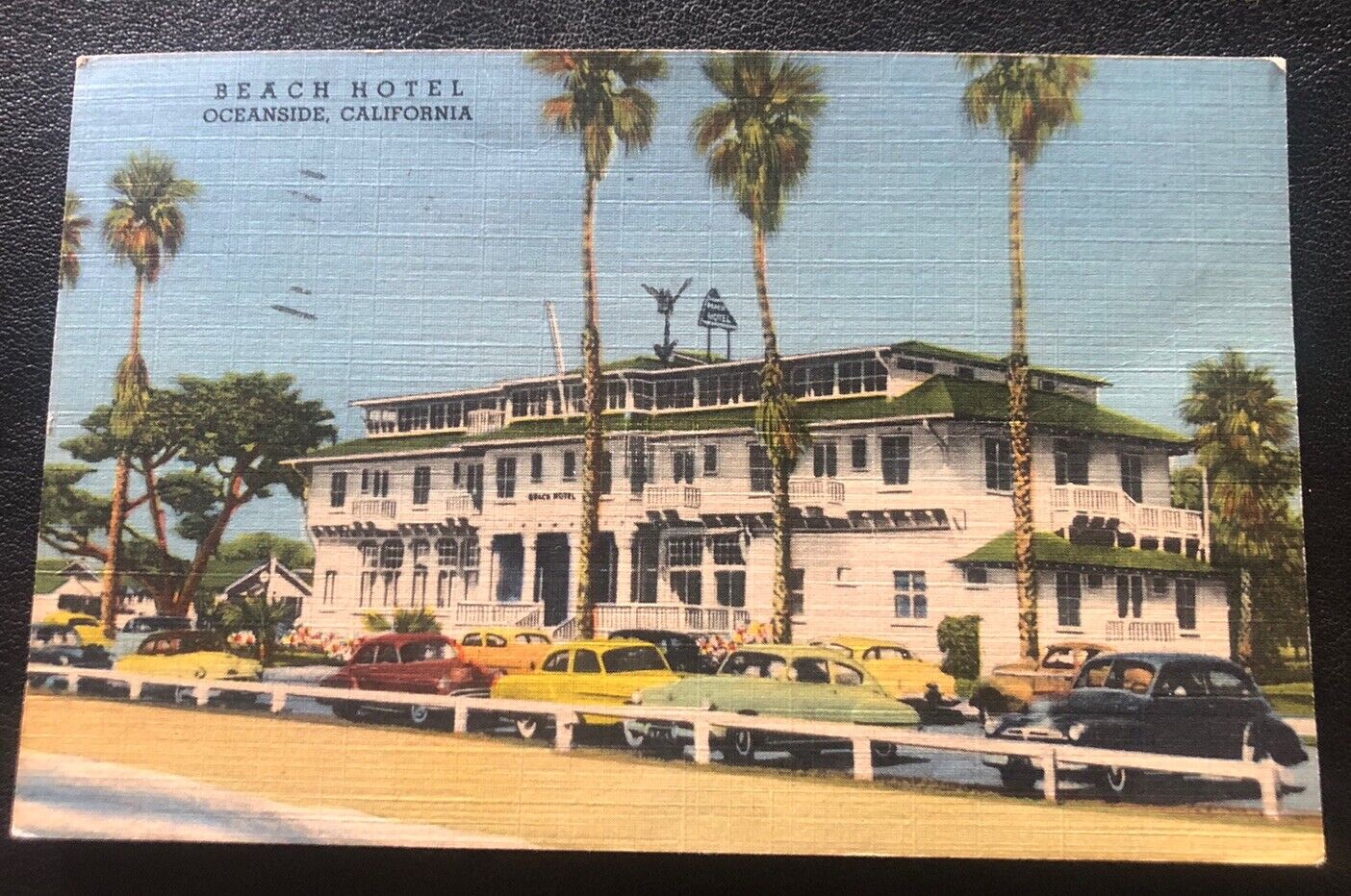 Beach Hotel Linen Oceanside Ca California Vintage Postcard DD64
