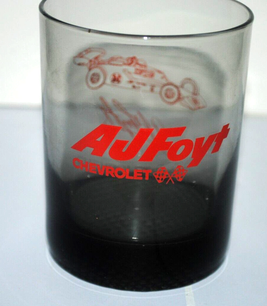 A.J. Foyt Chevrolet, Houston, TX, highball glass, great design, vintage, SCARCE