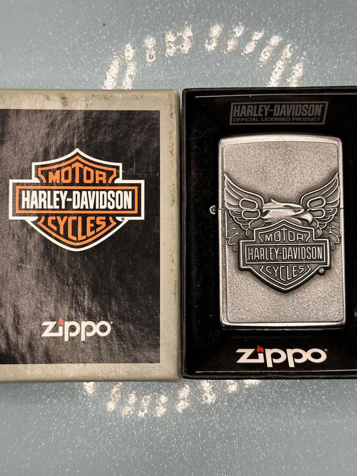 2021 Harley Davidson Iron Eagle Emblem Chrome Zippo Lighter NEW