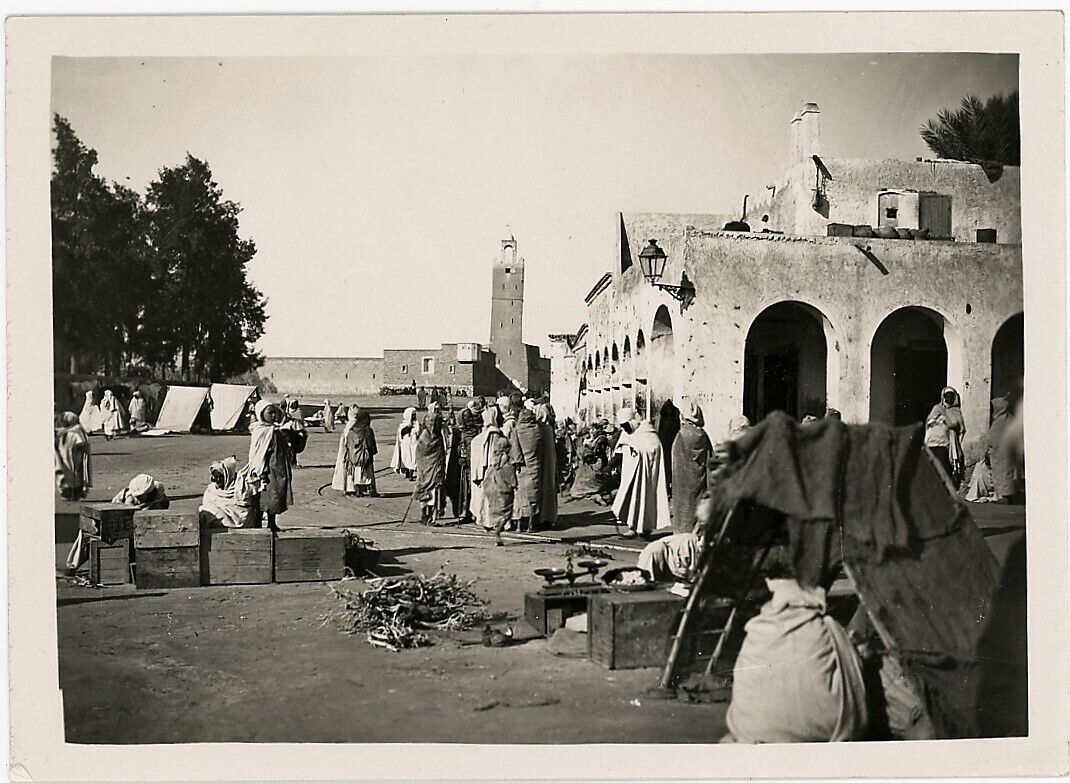 Touggourt Algeria Street Market - old vintage photograph