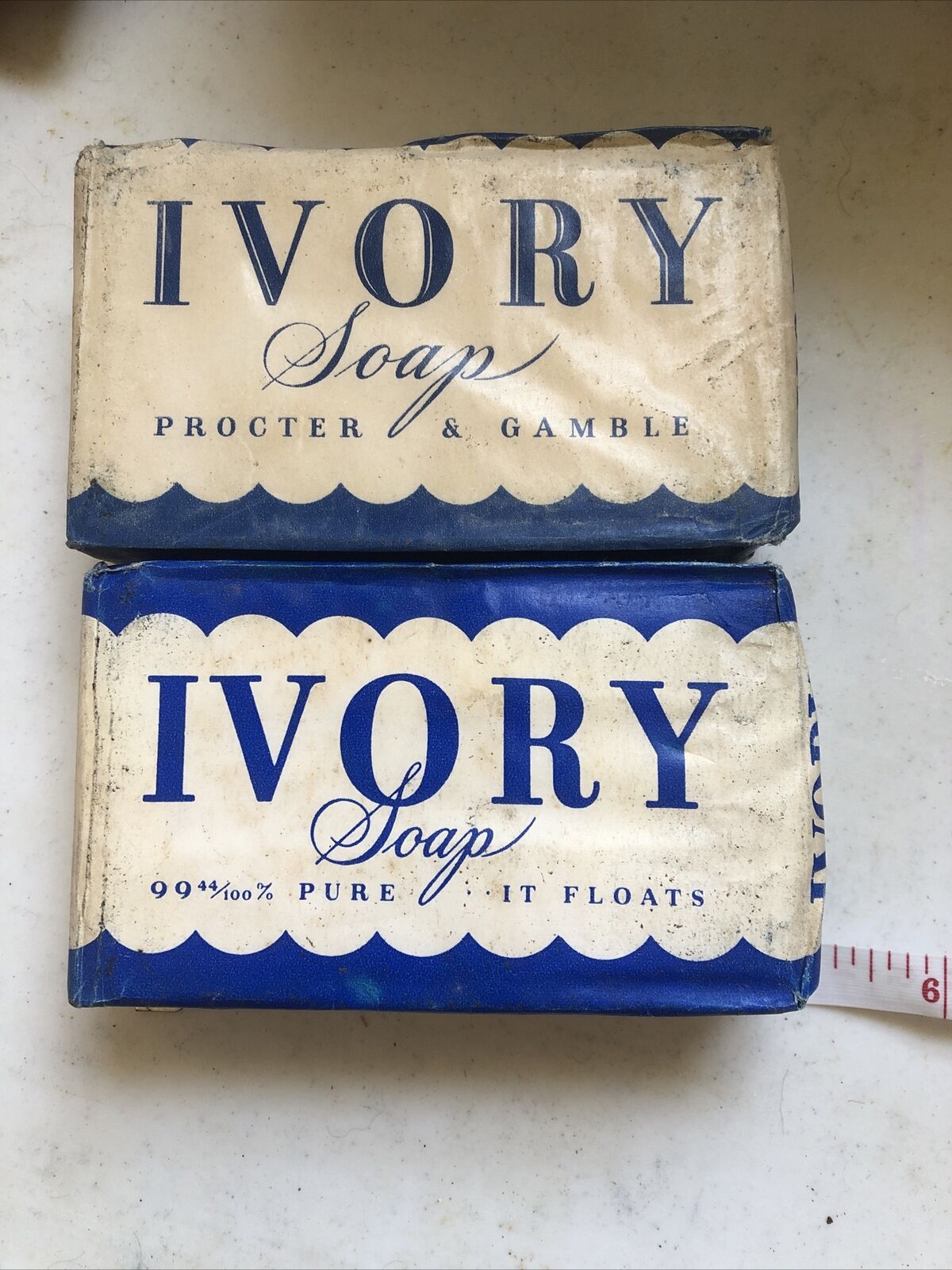 2 Vintage Ivory Soap Bars 4.5” X  3” Proctor & Gamble