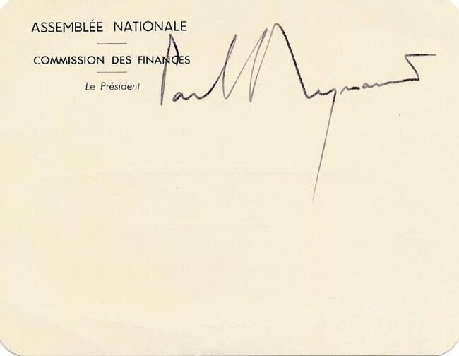 Paul Reynaud-Vintage Signed Card (Prime Minister Of France)