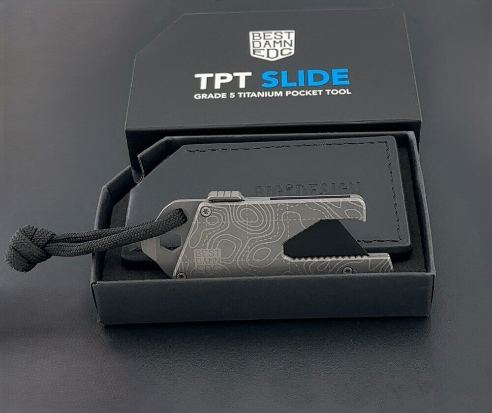 NEW BIG IDEA DESIGN TPT Slide V2: Titanium Pocket Tool - BDEDC TOPO Stonewashed