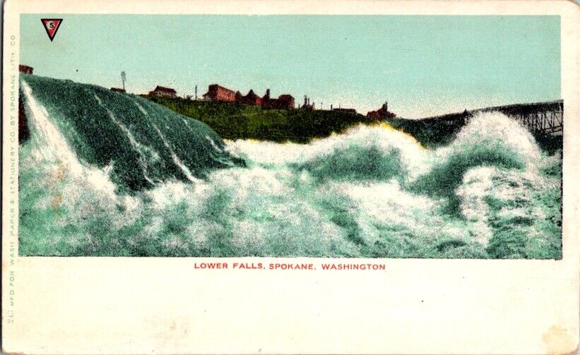 Vintage Postcard Lower Falls Spokane WA Washington c.1901-1907             K-749