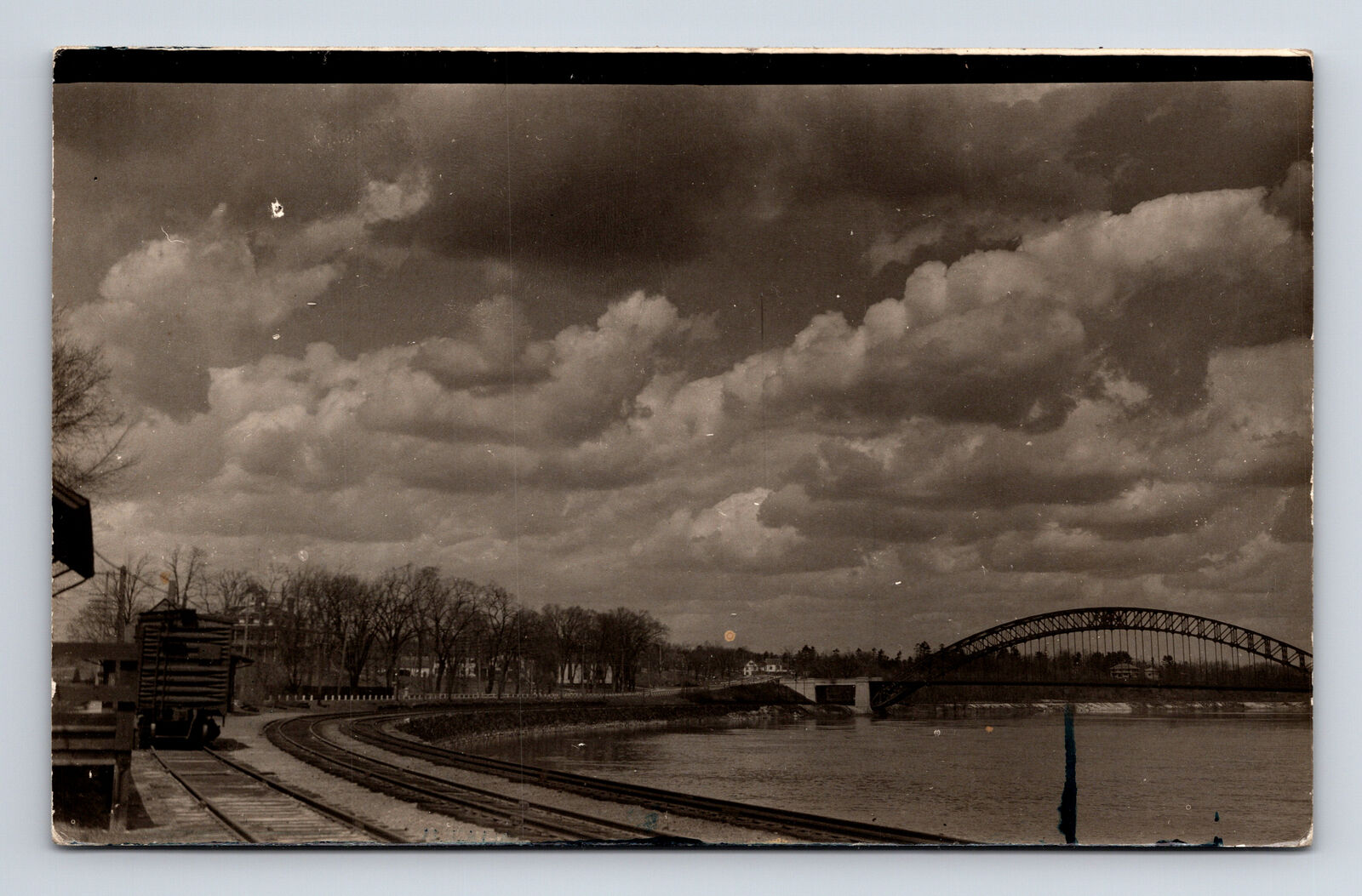 Railroad Station View of Merrimeck River Bridge Tyngsboro Mass MA Postcard