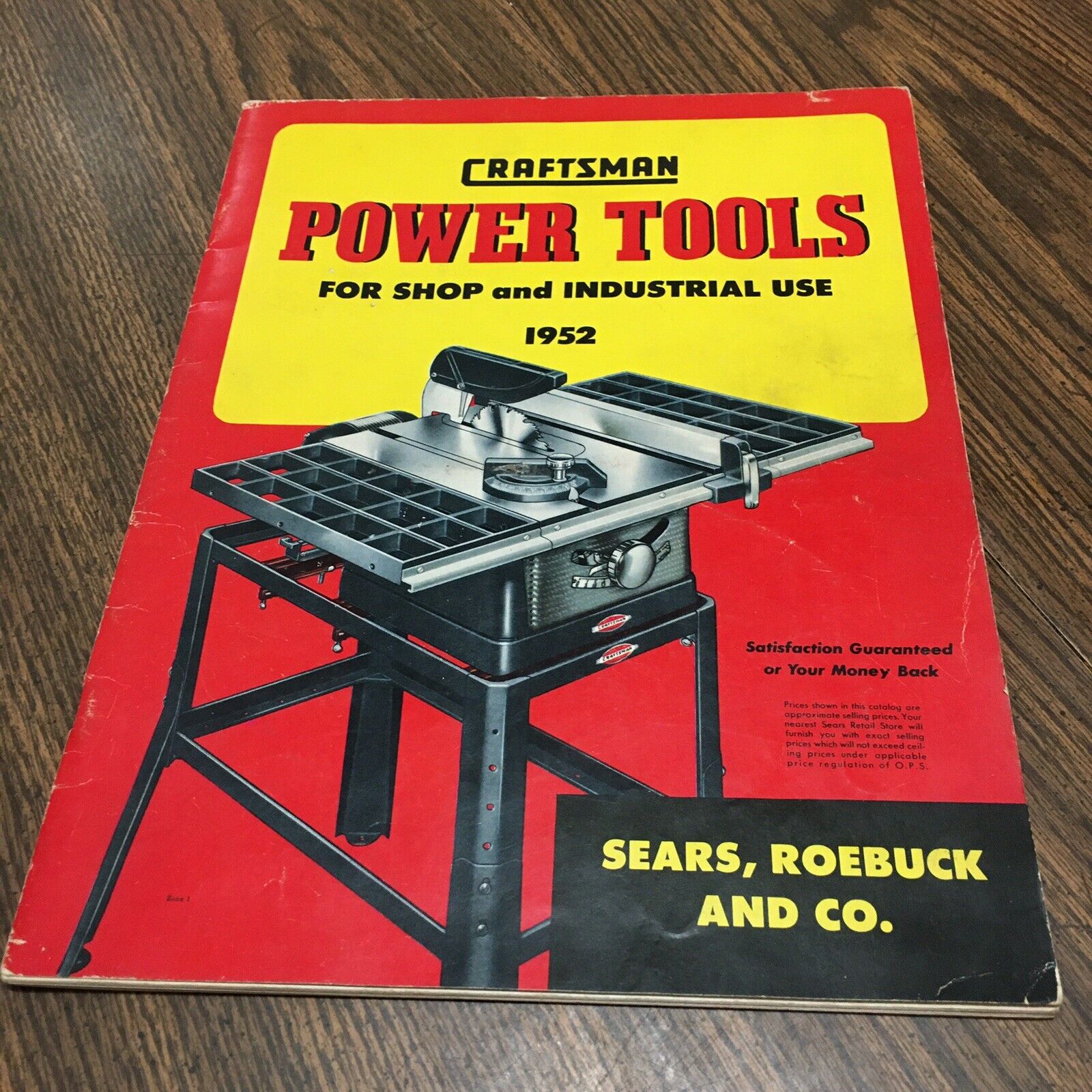 Vintage 1952 Sears and Roebuck Craftsman Tools Catalog Power Tools Advertising