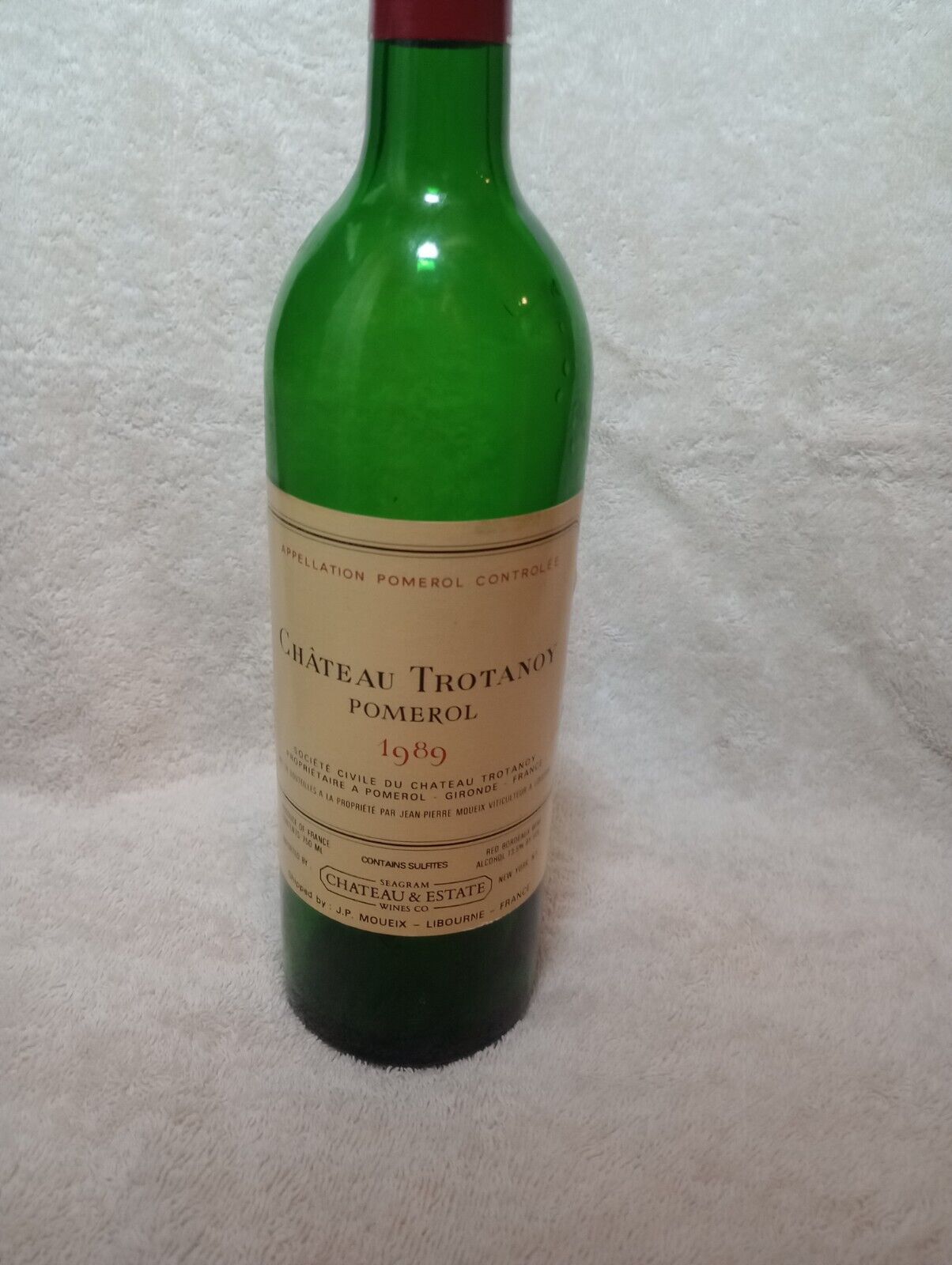 Empty 1989 Cheateau Trotanoy Pomerol Bottle