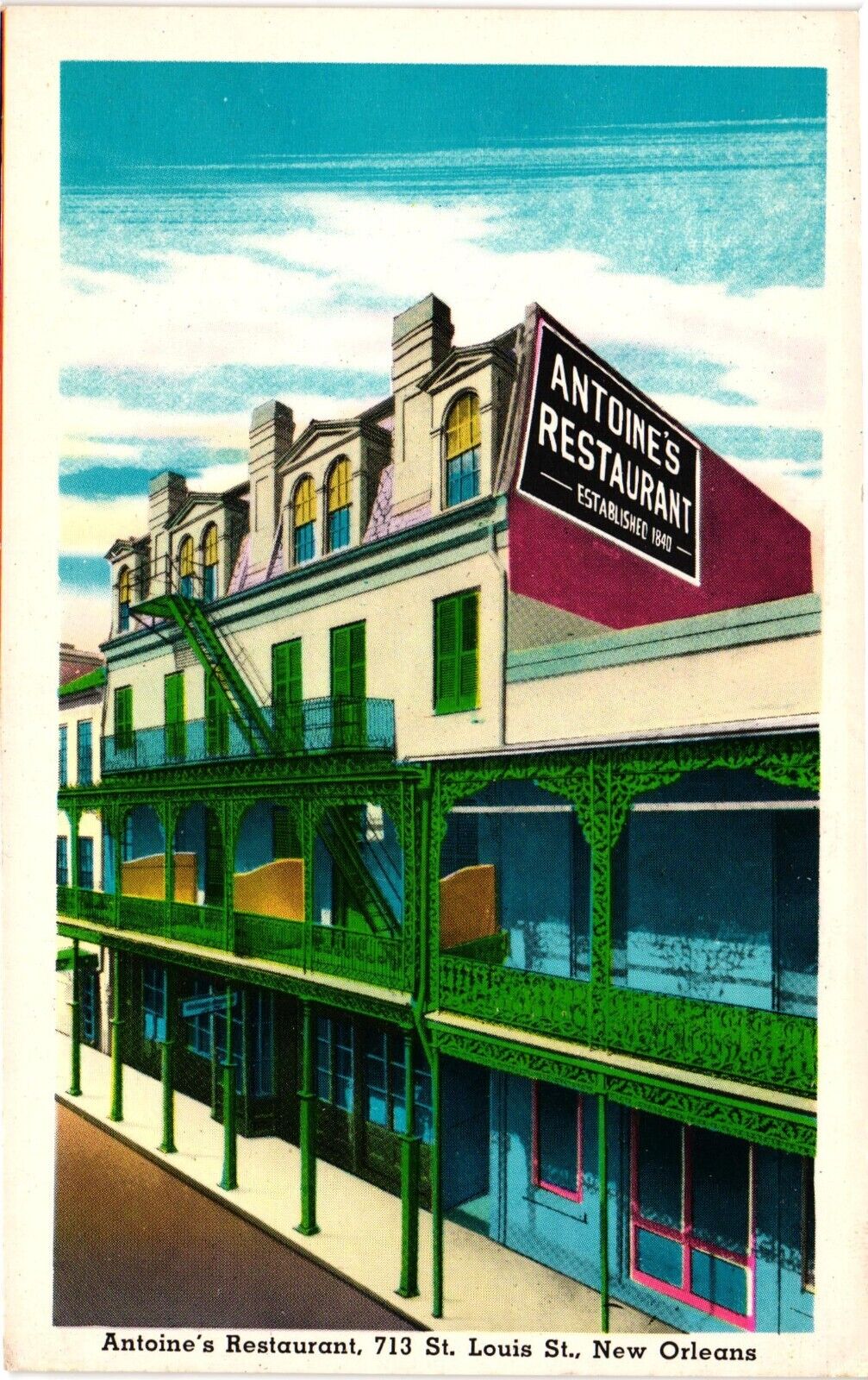 Antoine\'s Restaurant St Louis St. New Orleans LA Vintage Postcard UnPosted