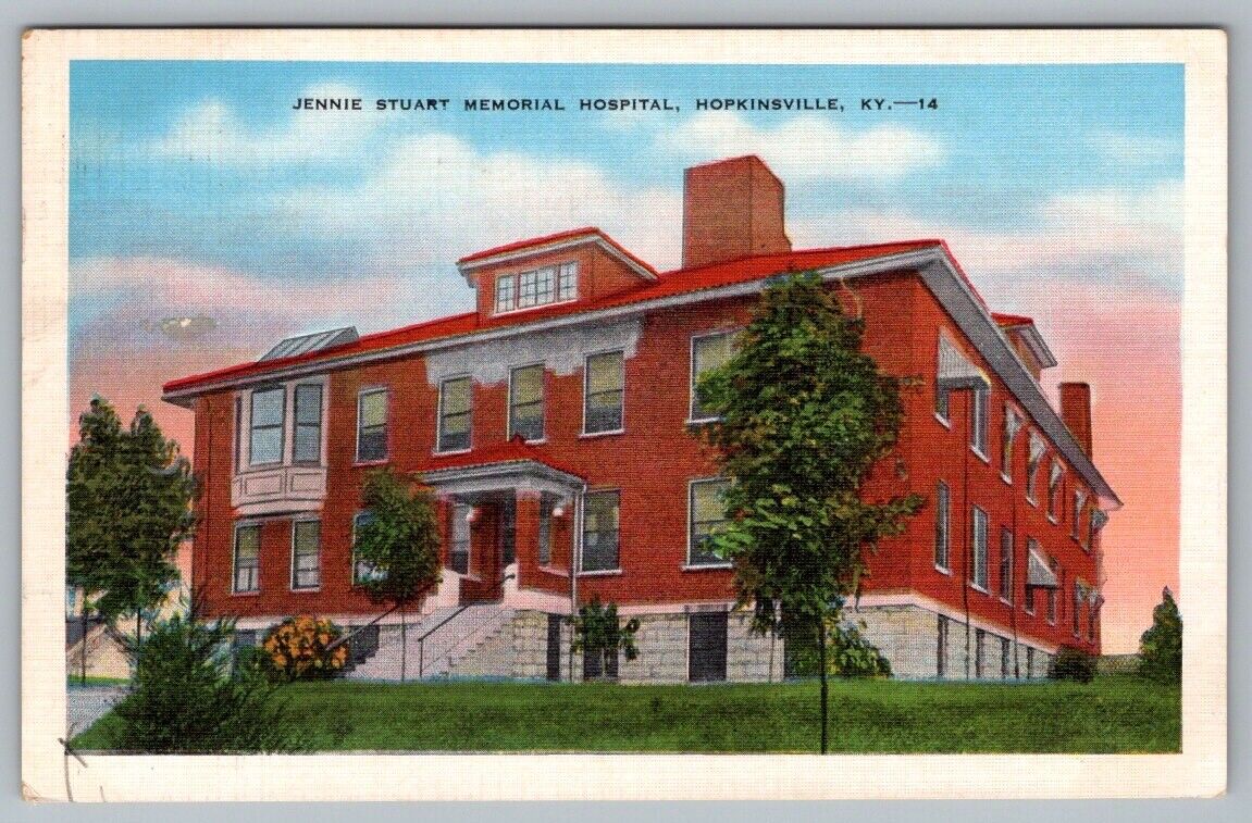 Postcard Hopkinsville Kentucky Jennie Stuart Memorial Hospital