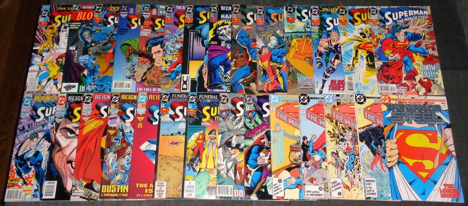 SUPERMAN MAN OF STEEL comic book (LOT OF 28) ranging # 2- 37 + (D-178)