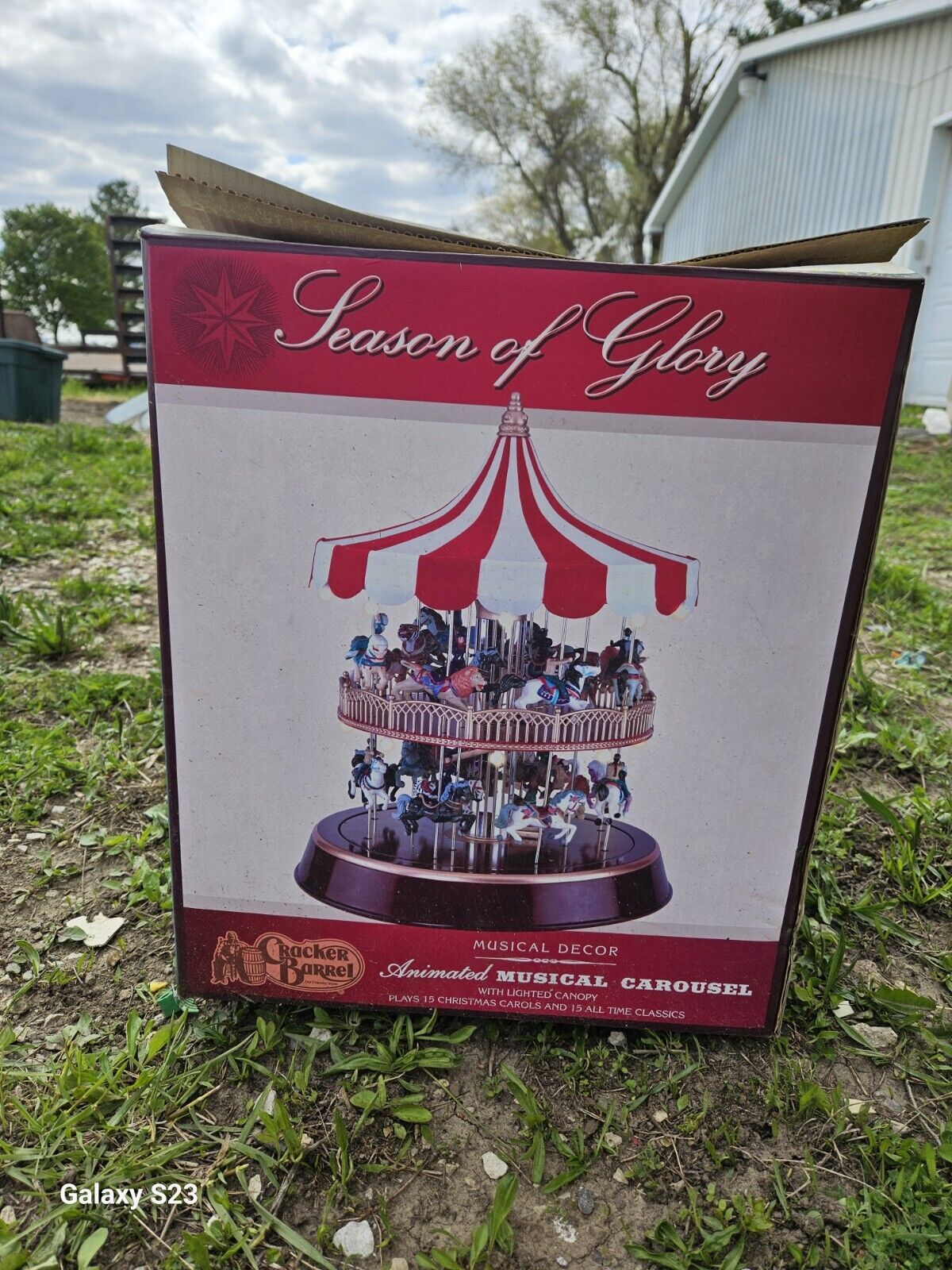 Seqson Of Glory Animated Musical Carousel With Lighted Canopy