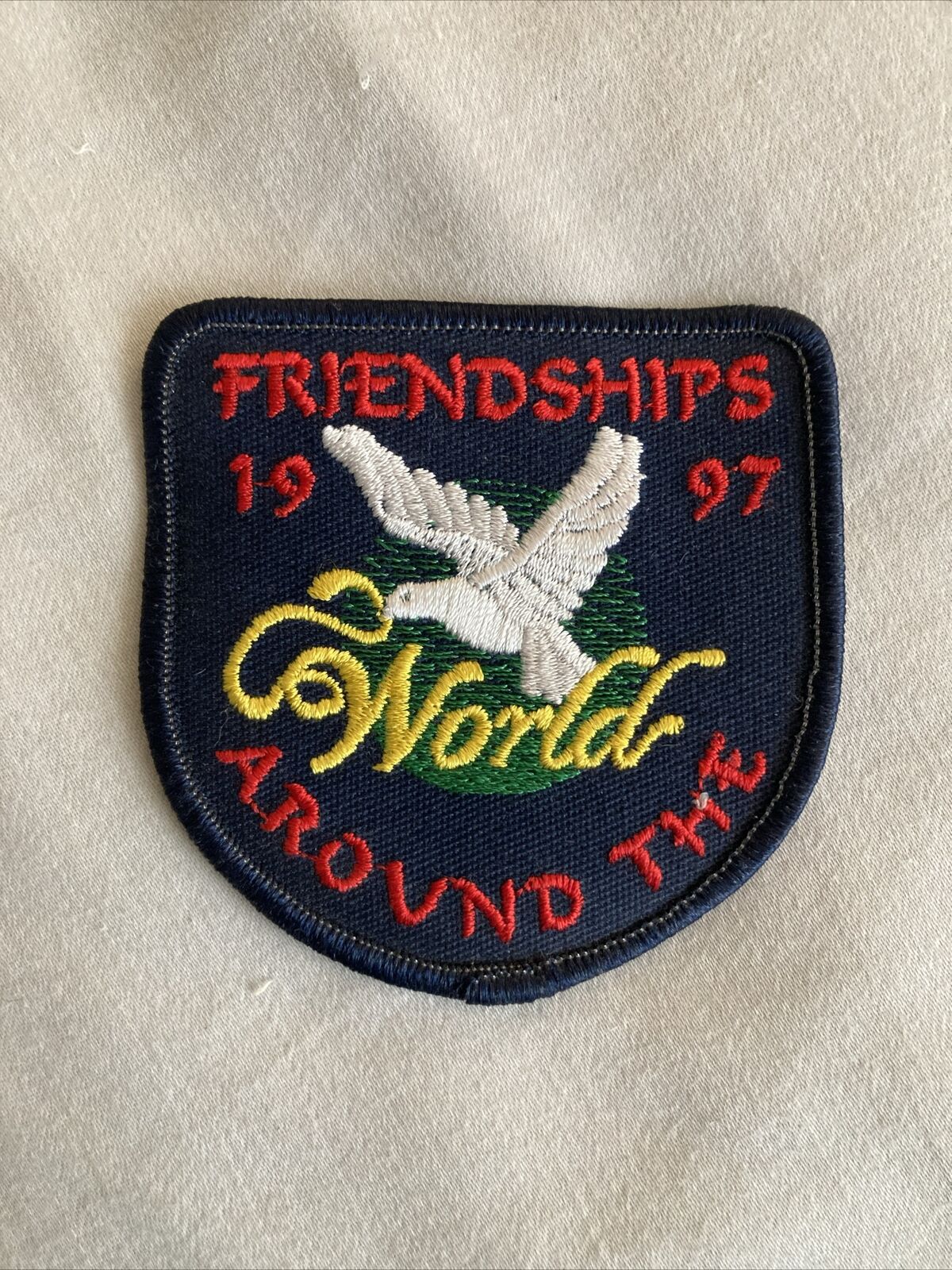 Vintage 1997 - Girl Scouts Patch Friendships Around the World  3x3” Boy Scouts