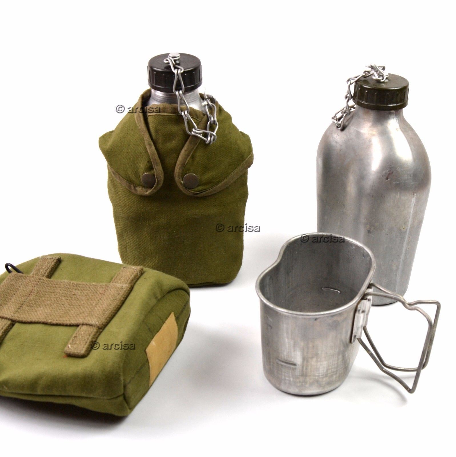 French France Army Drinking Flask Water Bottle Military Canteen pot pouch 