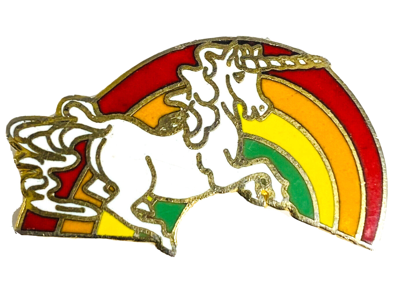 VTG Rainbow Unicorn Lapel Hat Pin Signed Brooch Love Joy Pinnacle Designs