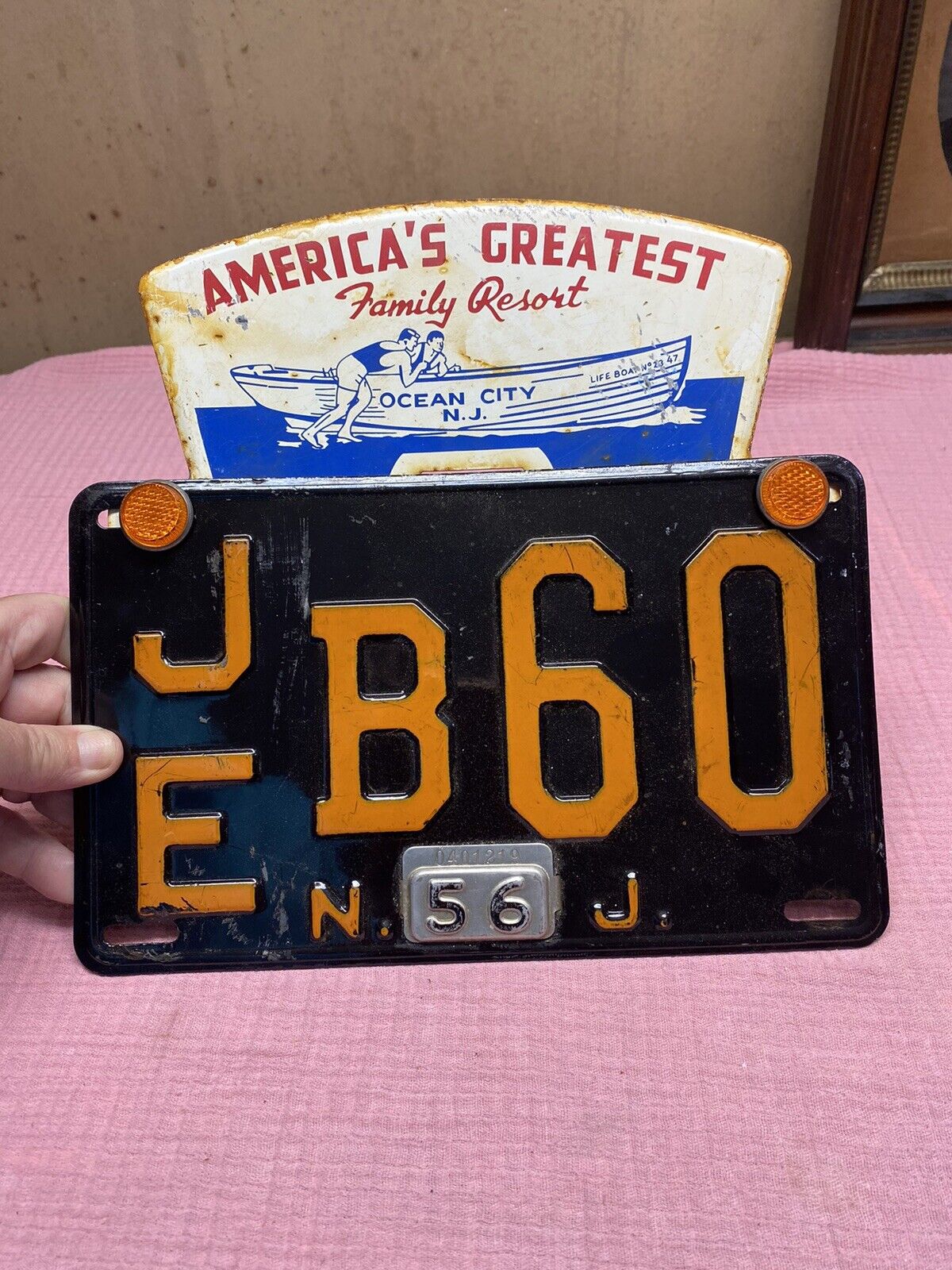 Vintage America’s Greatest Family Resort NJ. License Plate & Topper