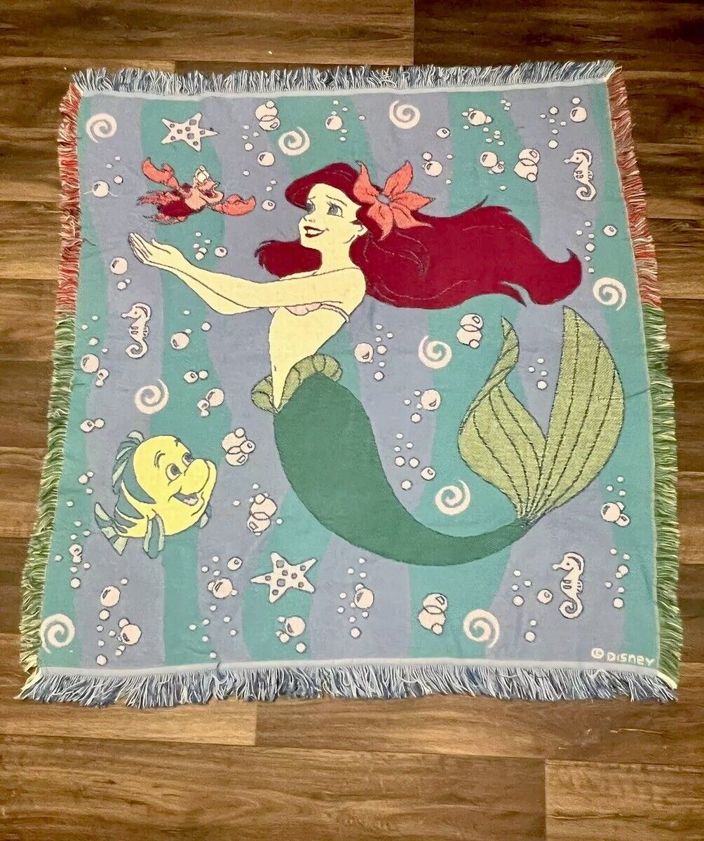 Vintage Beacon Disney Little Mermaid Blanket Throw 