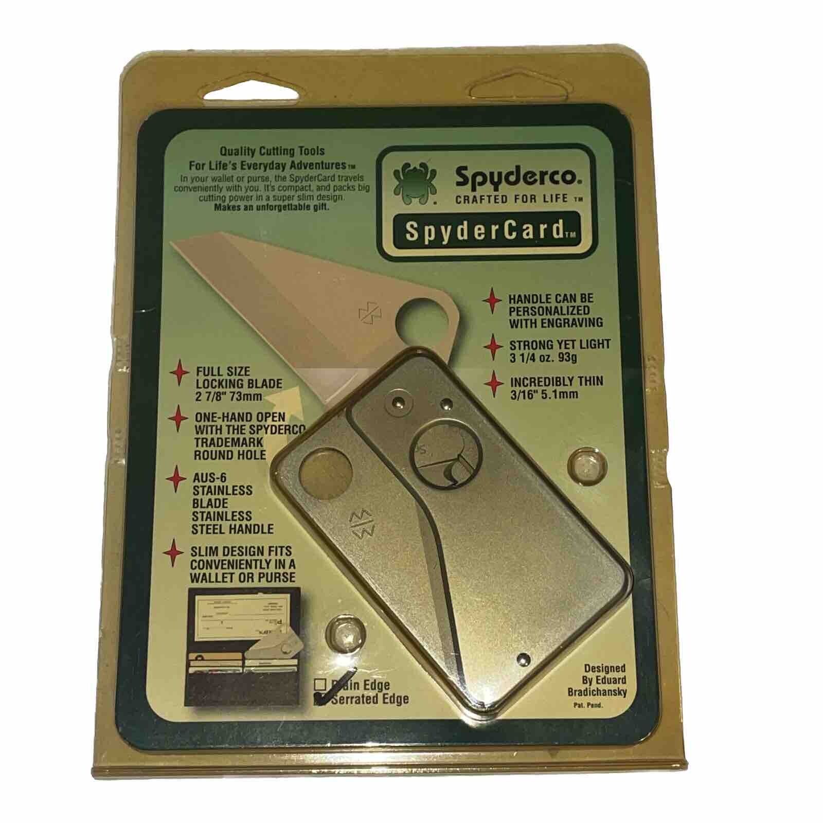 Spyderco SpyderCard Knife - Credit Card Serrated Edge - New In Blister Pack
