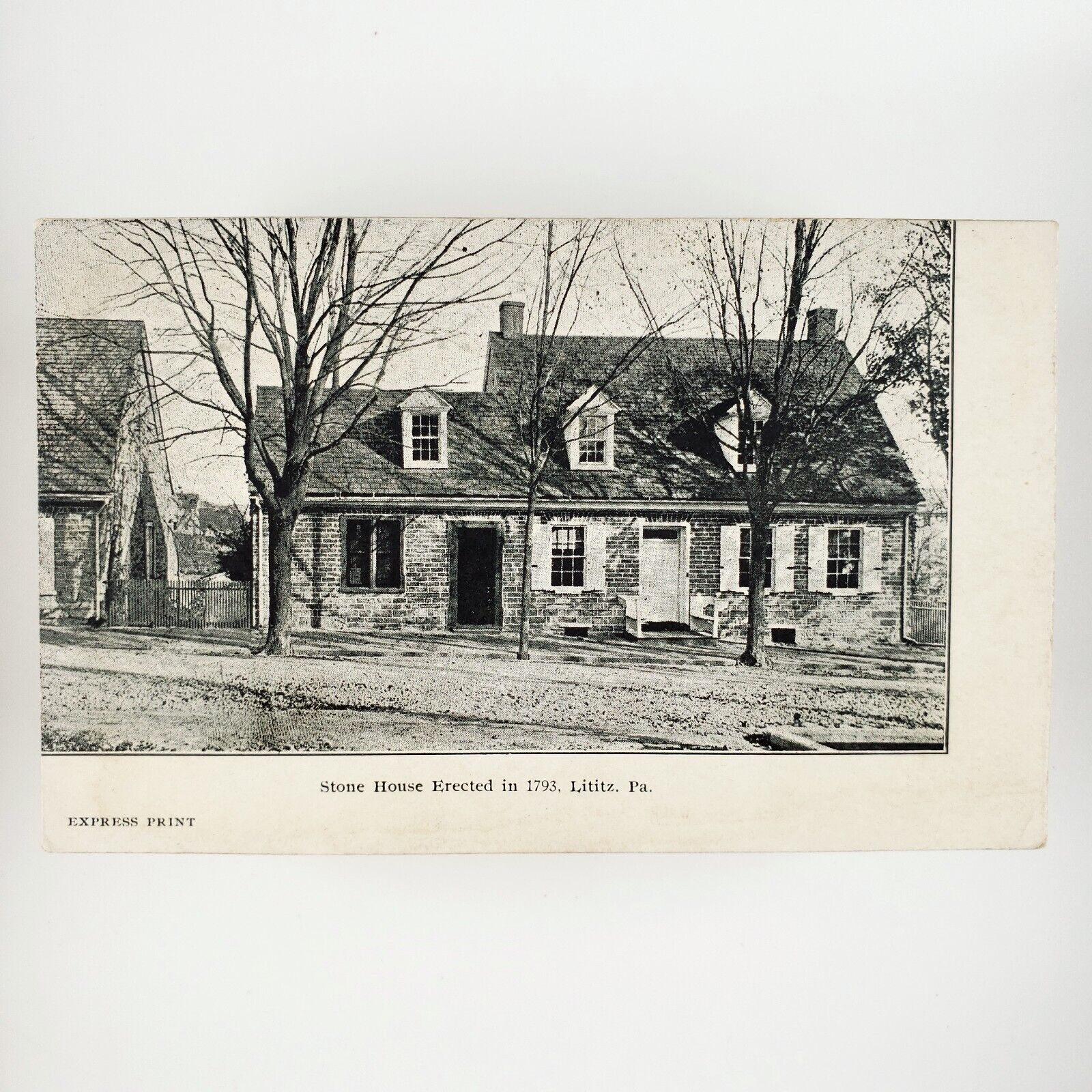 Lititz Pennsylvania Stone House Postcard c1910 Antique Home c1793 Building C2784