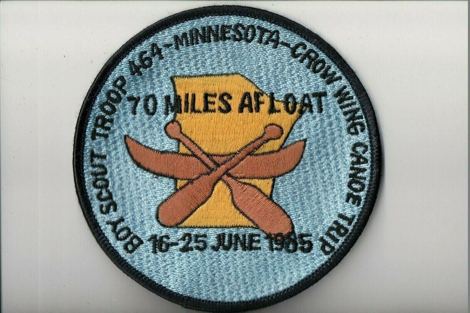 1985 Boy Scout Troop 464 Crow Wing Canoe Trip patch